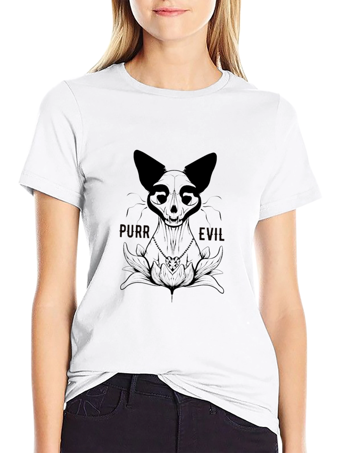 Purr Evil Cat Graphic T-Shirt