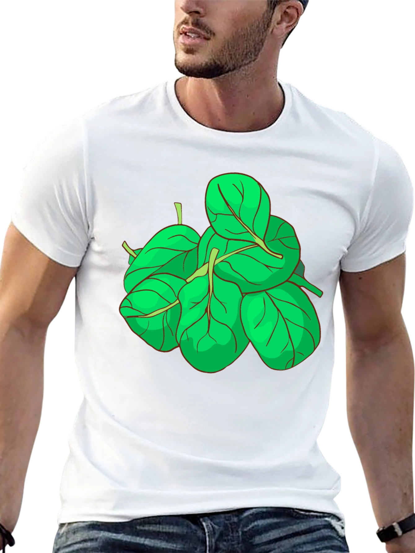 Spinach Graphic Tee - Black Cotton T-Shirt