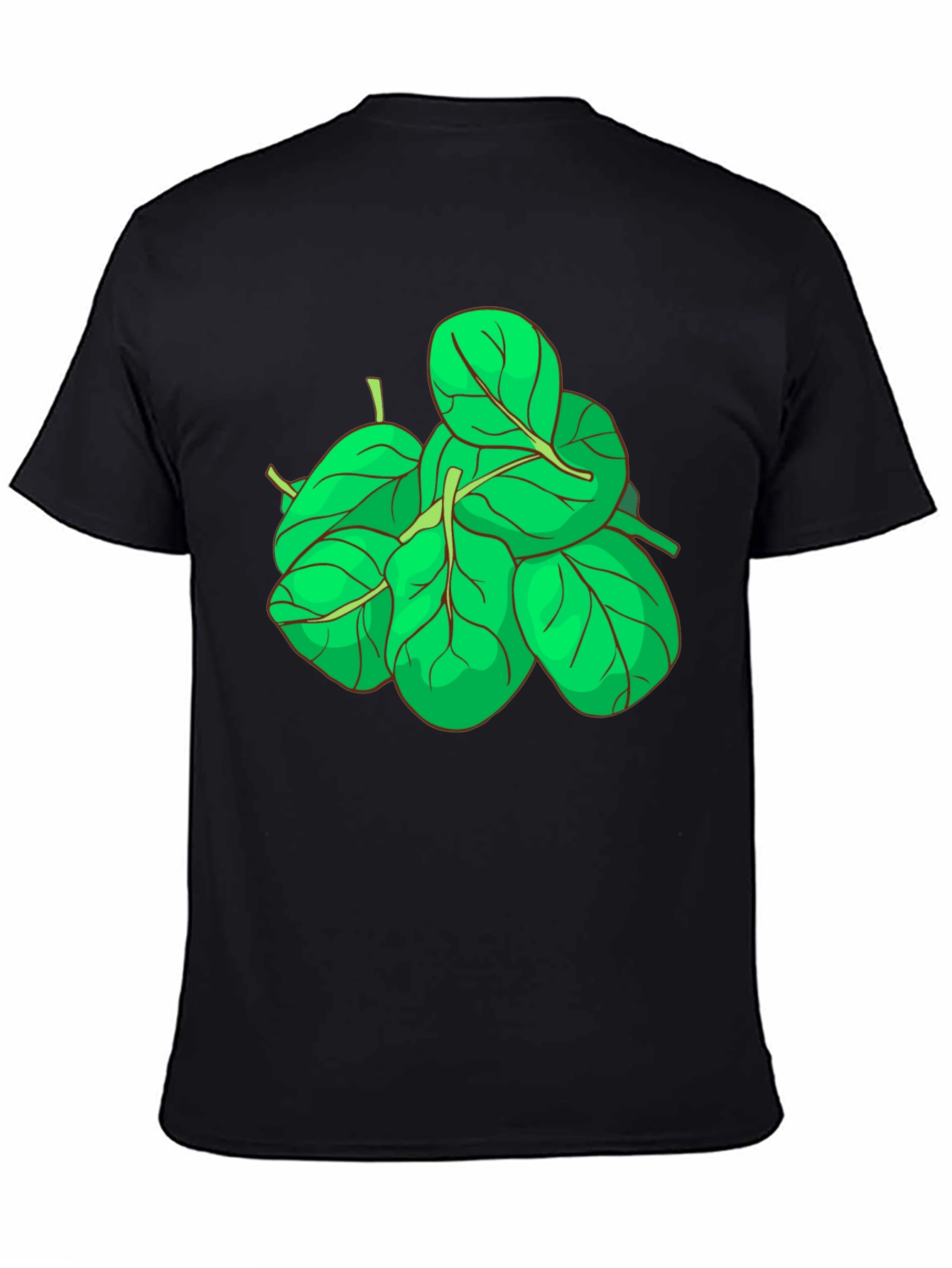 Spinach Graphic Tee - Black Cotton T-Shirt