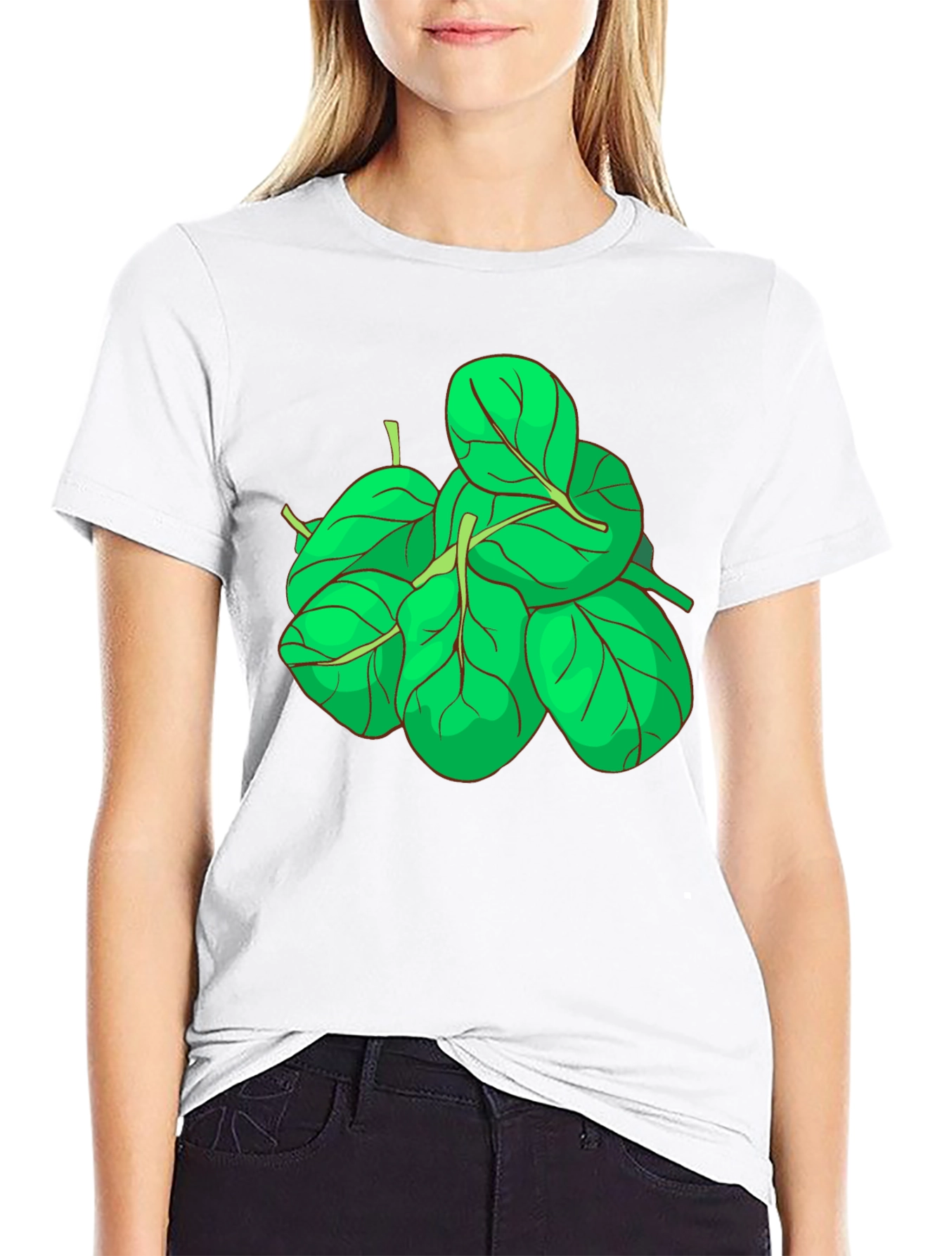 Spinach Graphic Tee - Black Cotton T-Shirt