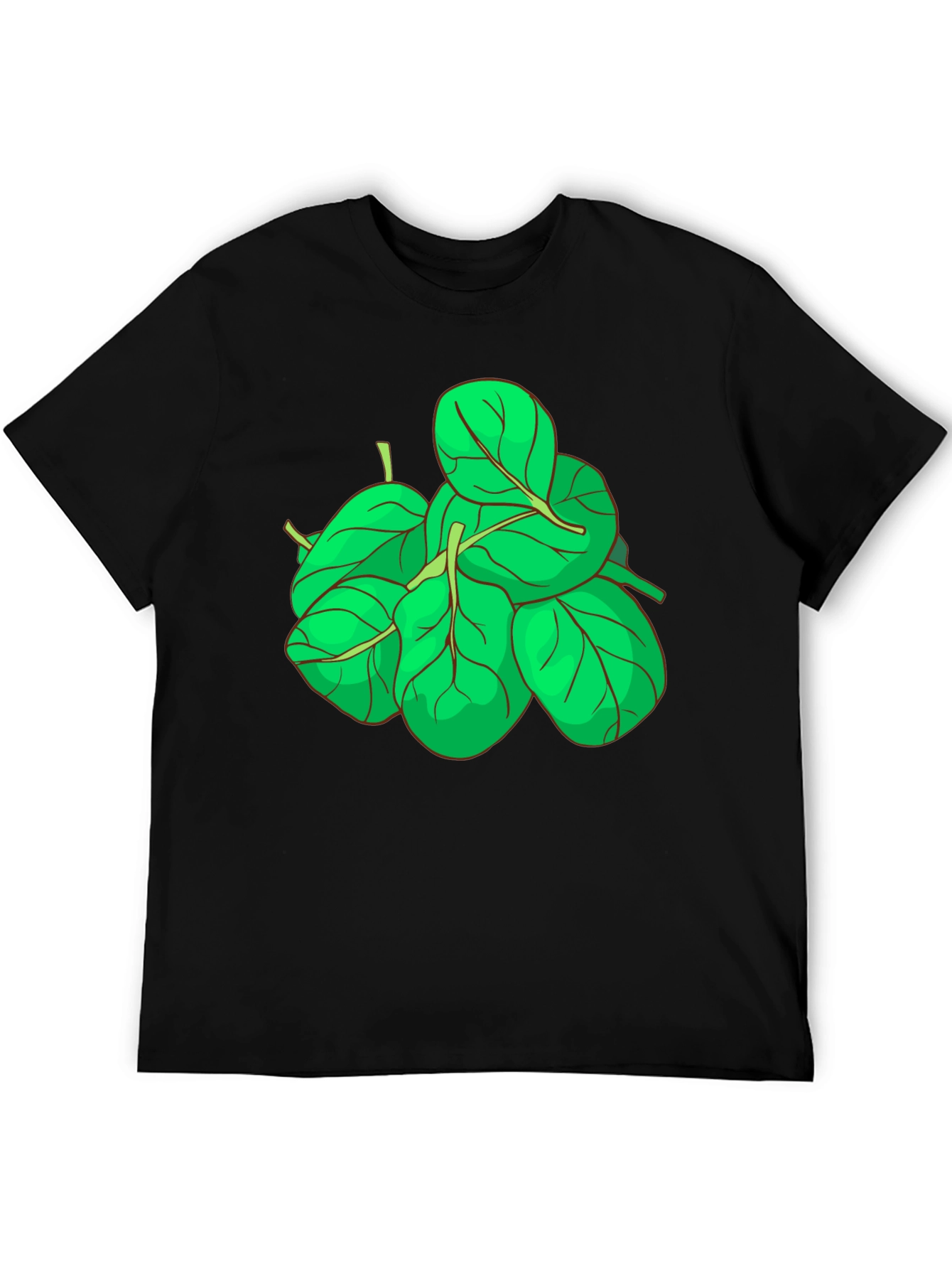 Spinach Graphic Tee - Black Cotton T-Shirt