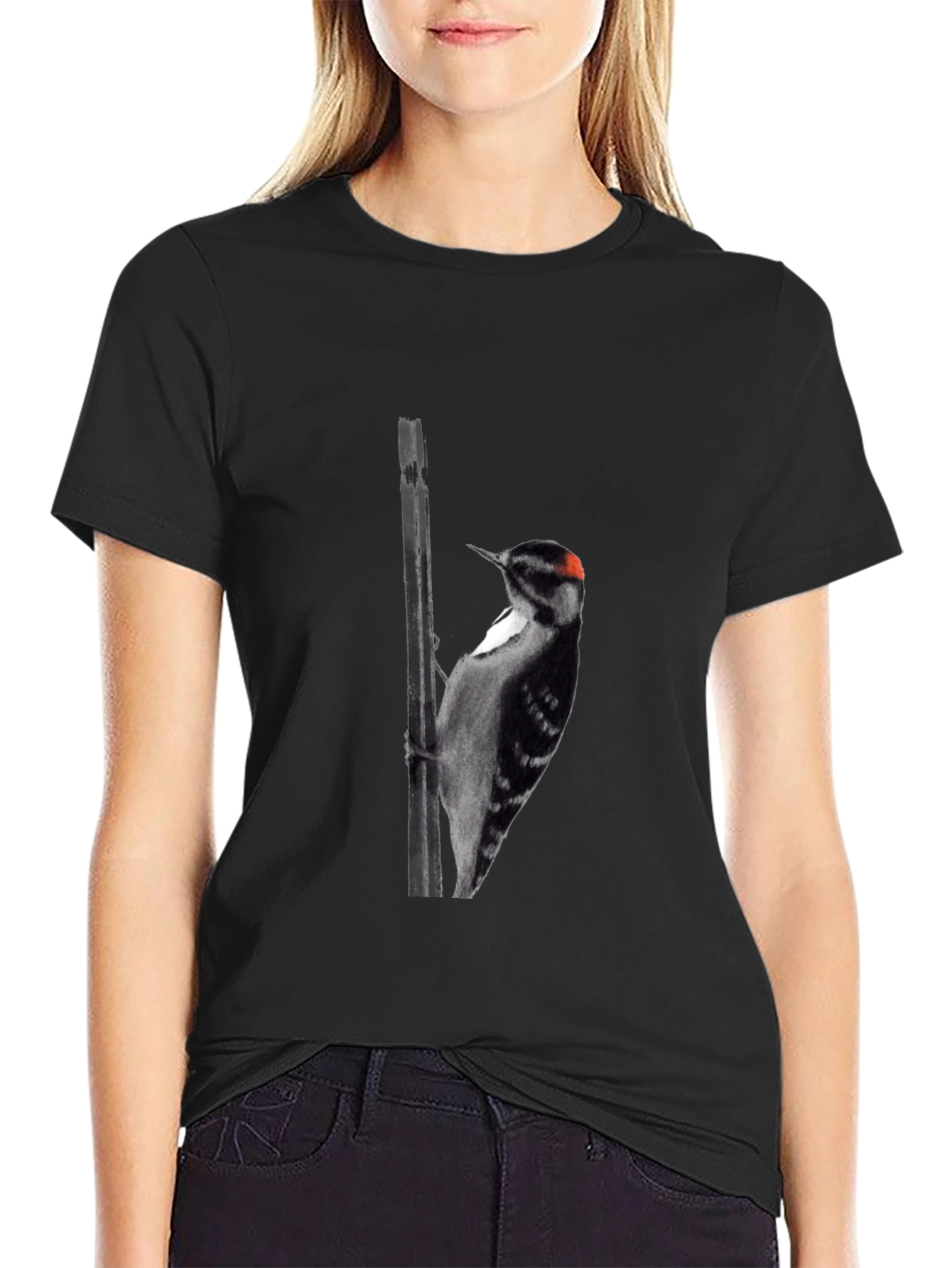 Woodpecker Graphic Black Tee