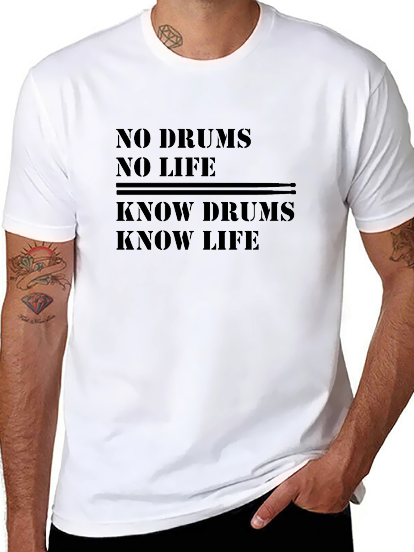 No Drums No Life T-Shirt - Music Lover Tee