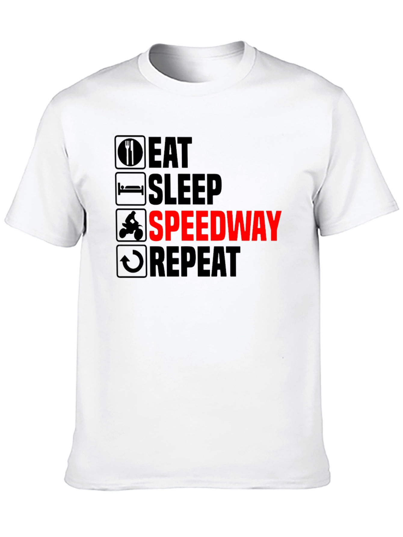 Eat Sleep Speedway Repeat Black Graphic T-Shirt