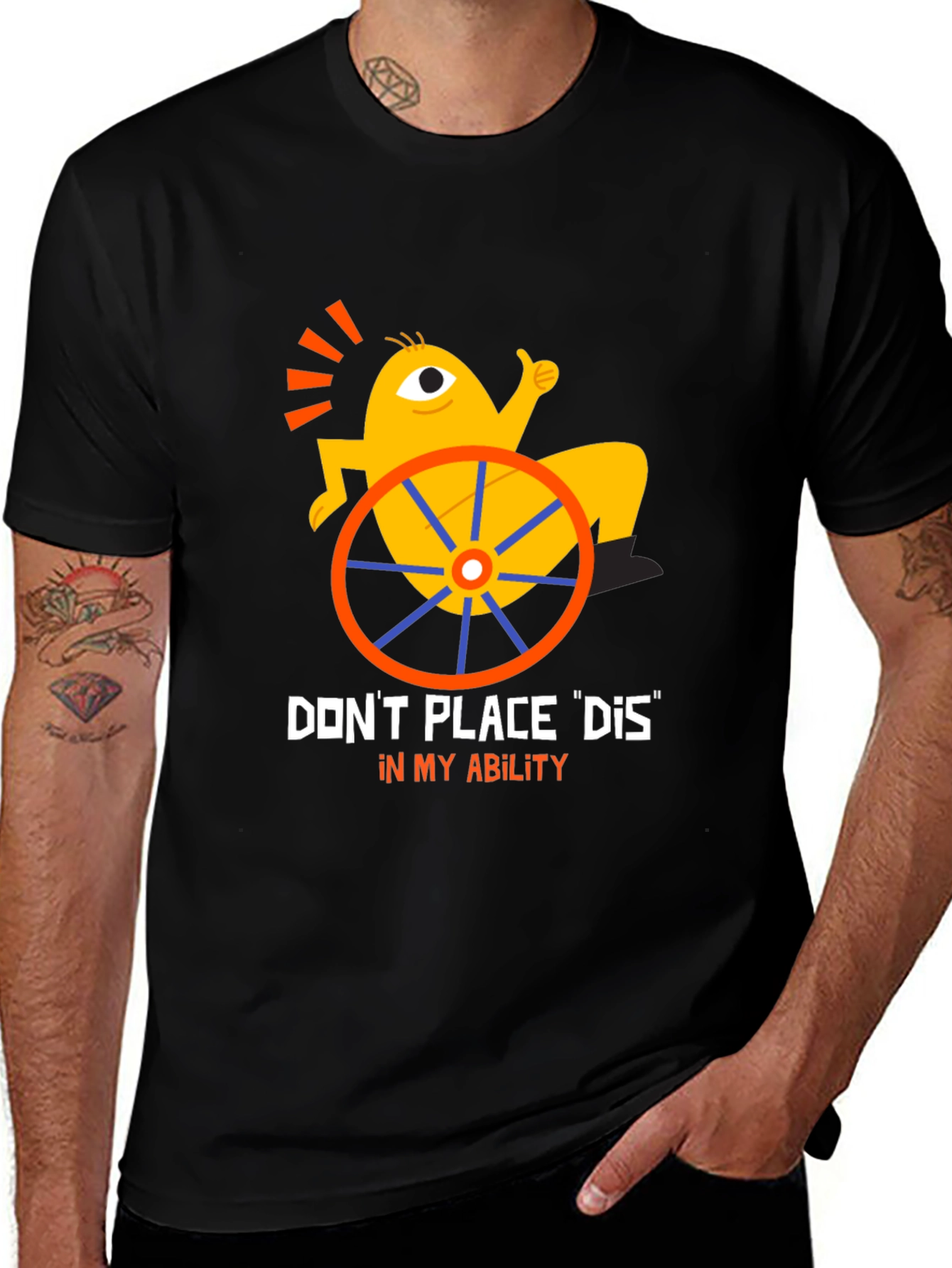 Disability Awareness Graphic T-Shirt - Black