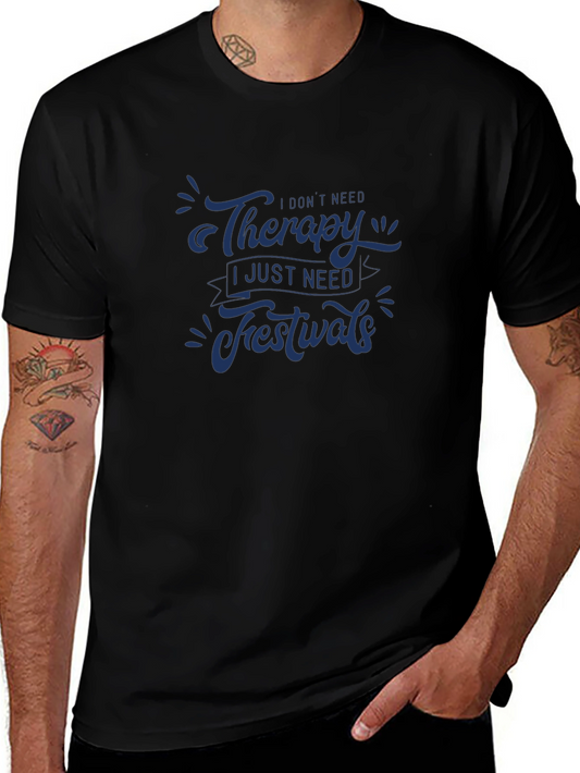 Therapy Festivals Graphic Tee - Black Casual T-Shirt