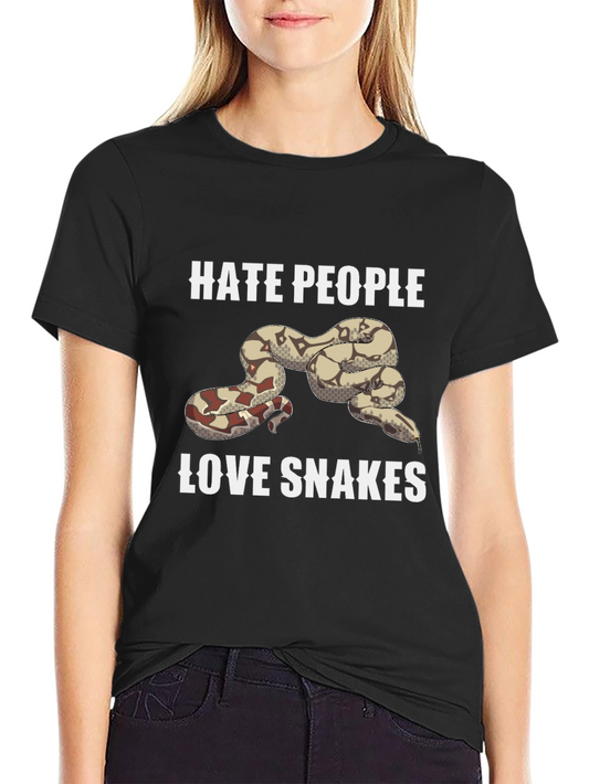 Hate People Love Snakes T-Shirt - Black Graphic Tee