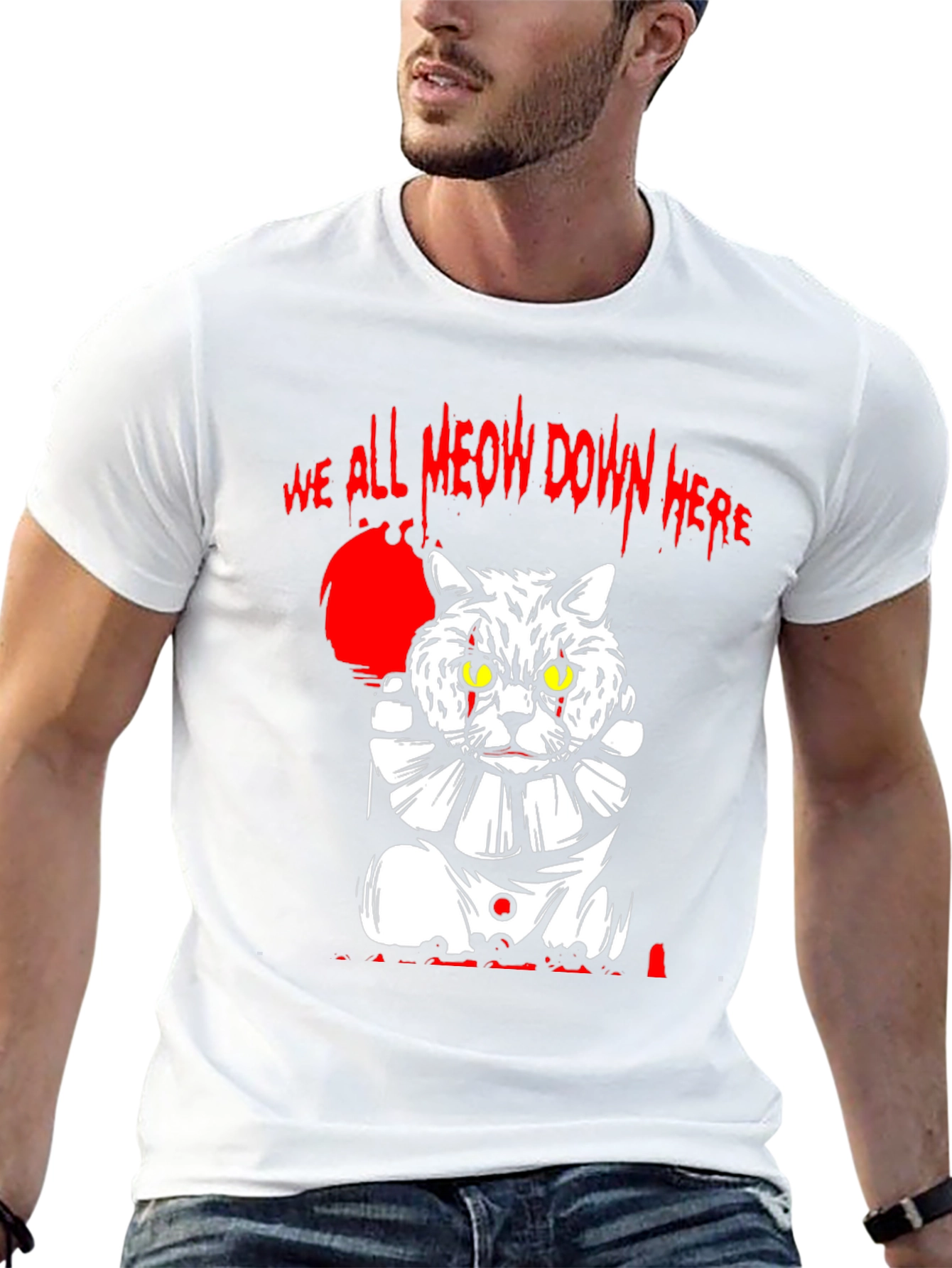 We All Meow Down Here Cat Clown T-Shirt