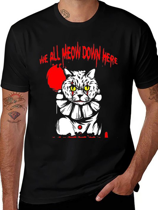 We All Meow Down Here Cat Clown T-Shirt
