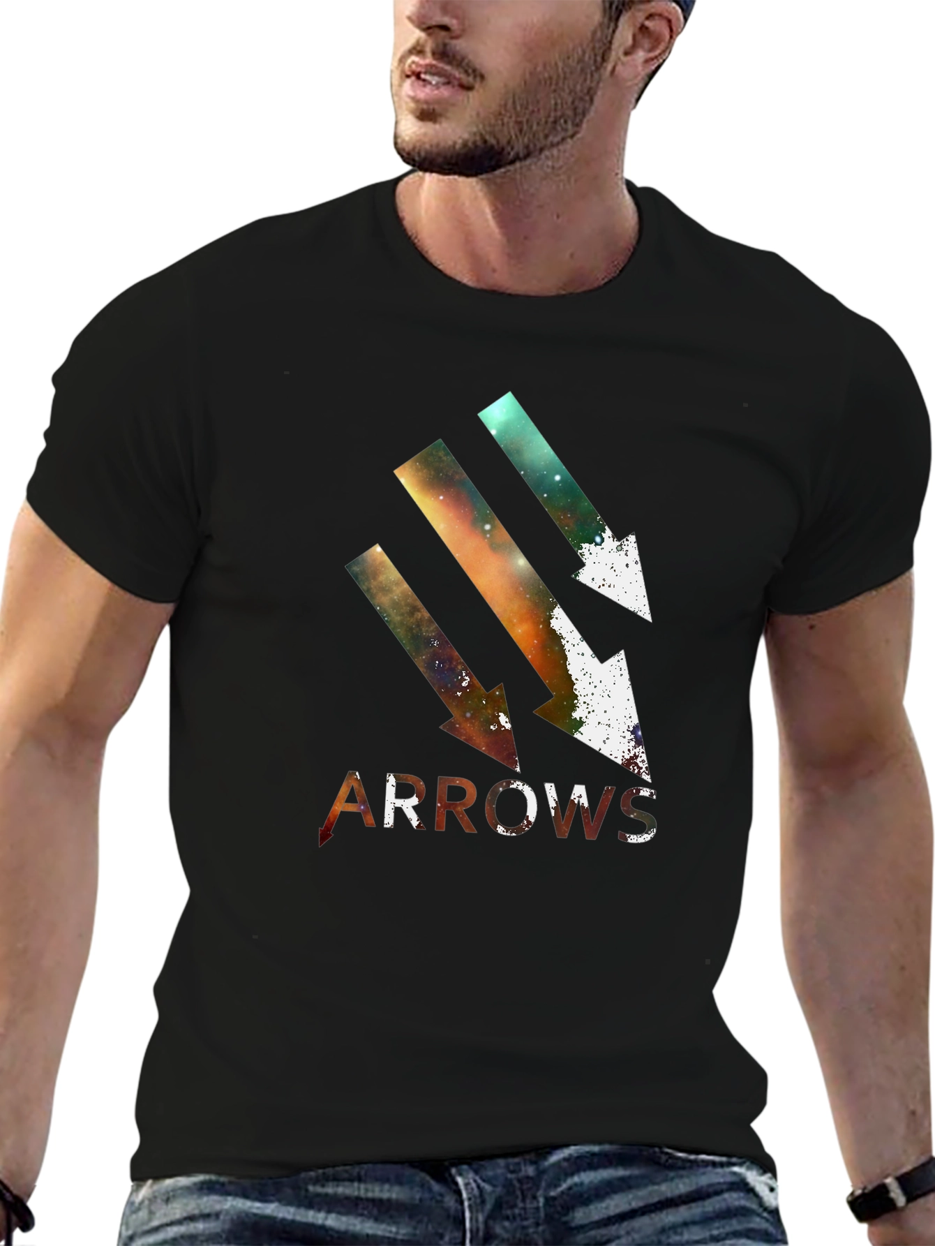 Arrows Graphic Print Black T-Shirt