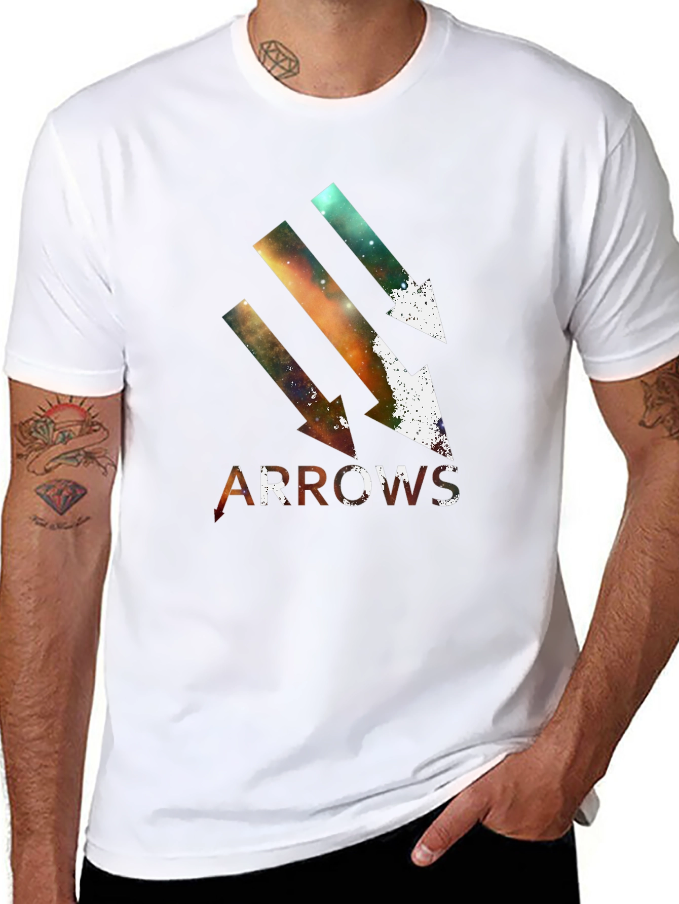 Arrows Graphic Print Black T-Shirt