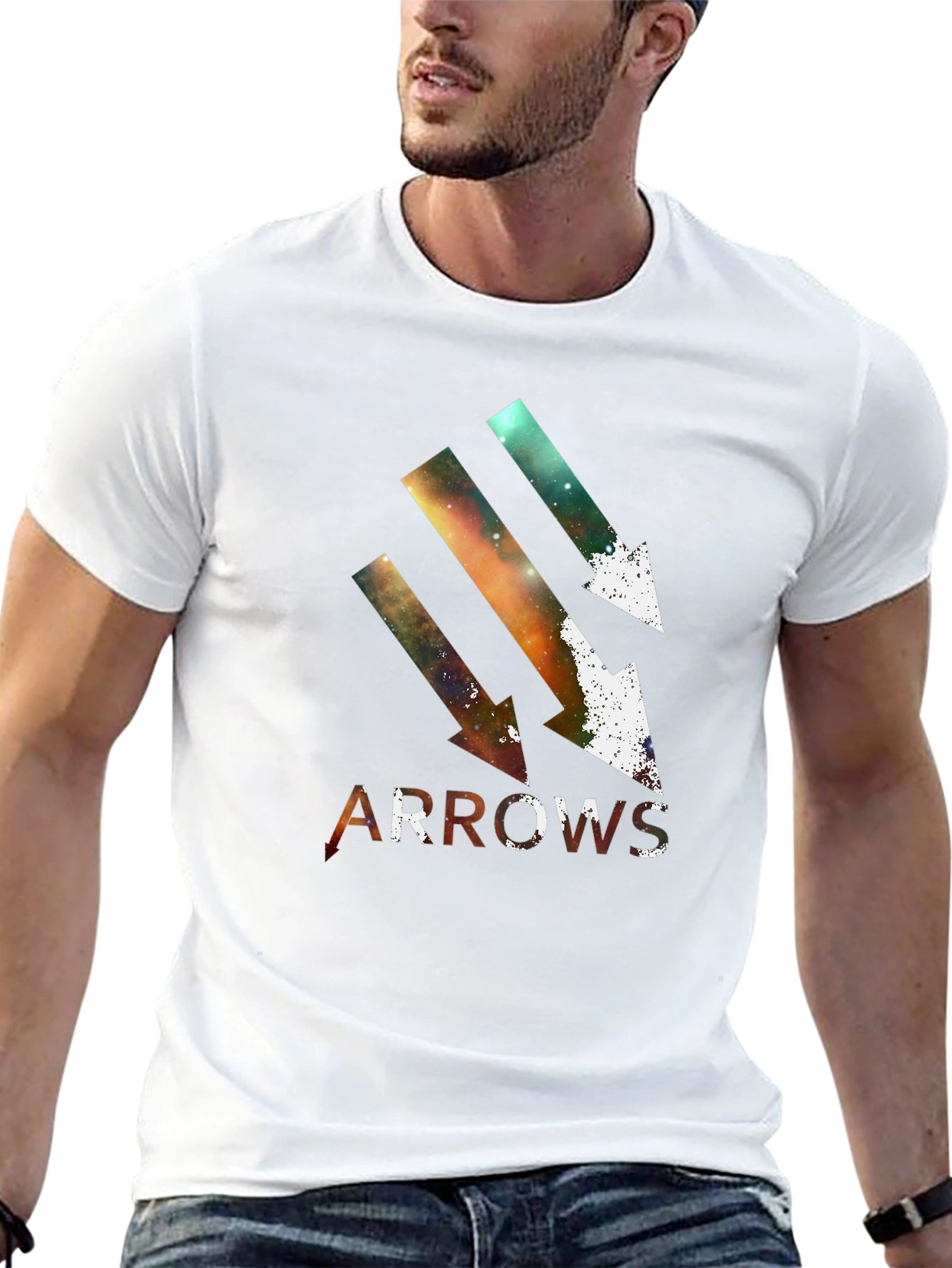 Arrows Graphic Print Black T-Shirt