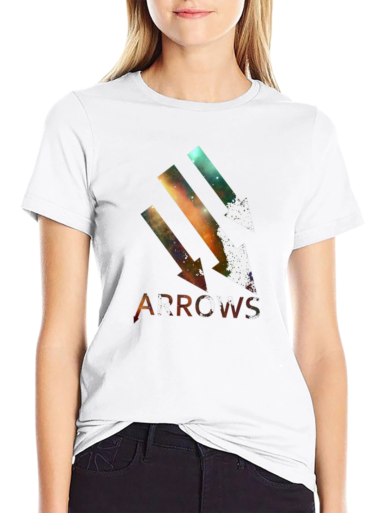 Arrows Graphic Print Black T-Shirt