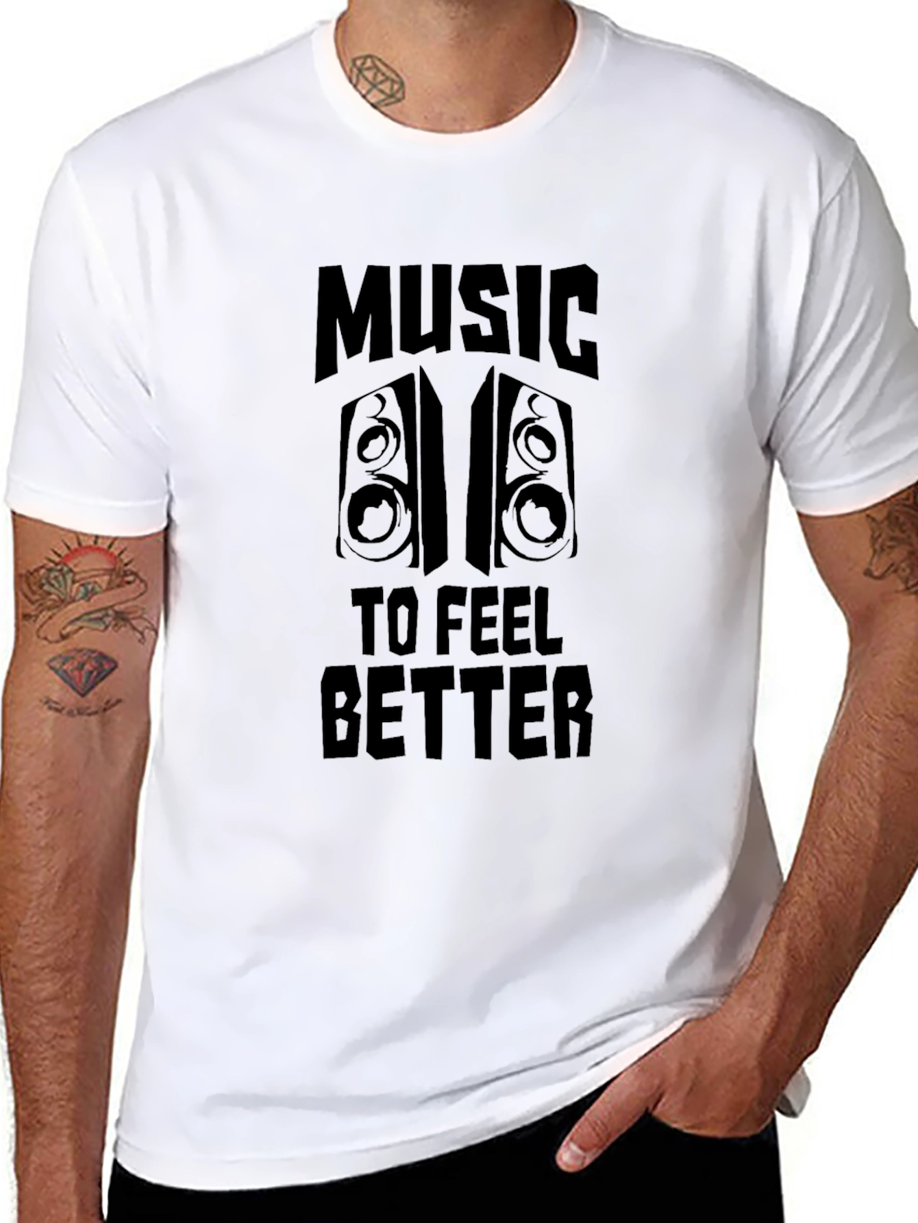 Music To Feel Better Graphic Tee - Black