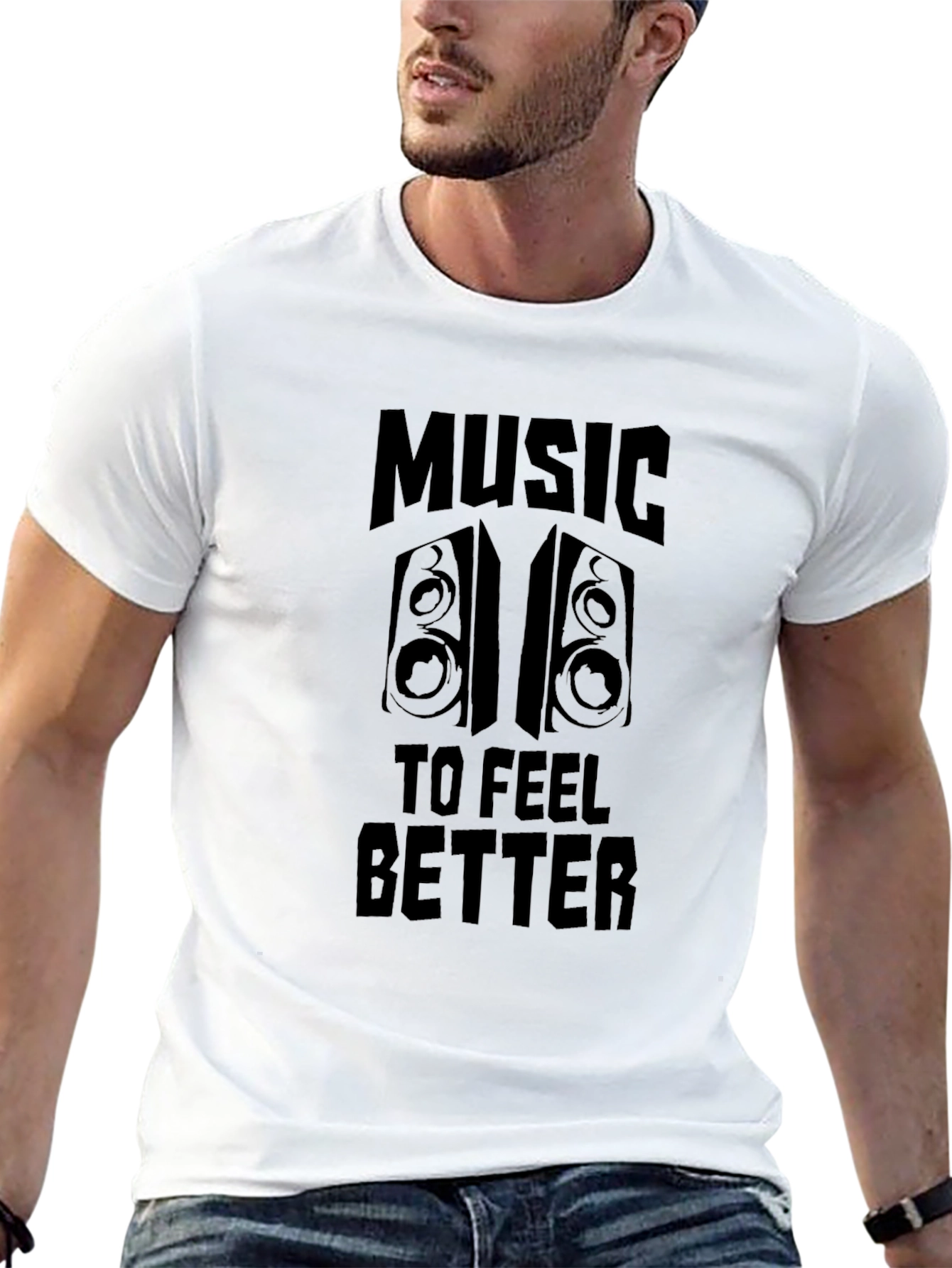 Music To Feel Better Graphic Tee - Black