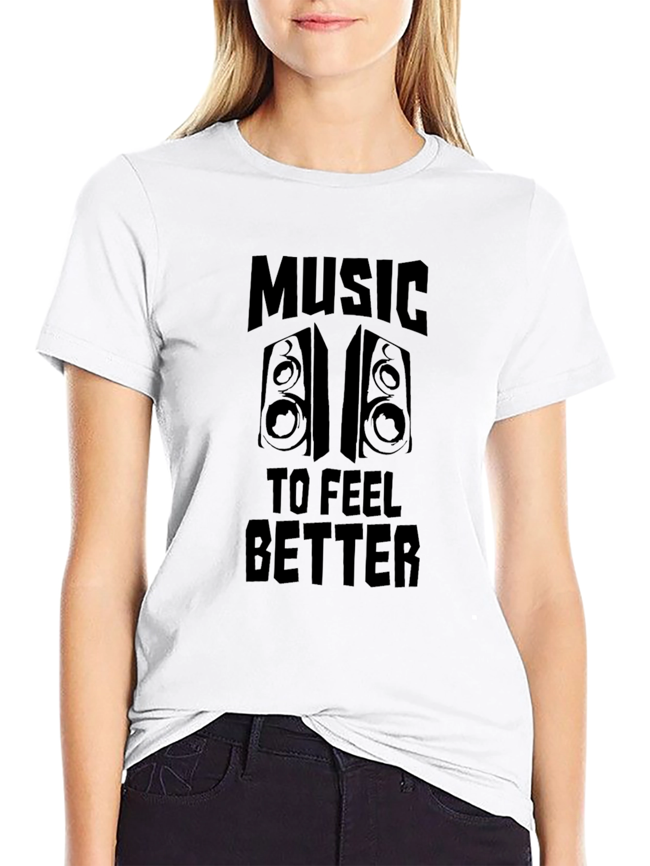 Music To Feel Better Graphic Tee - Black