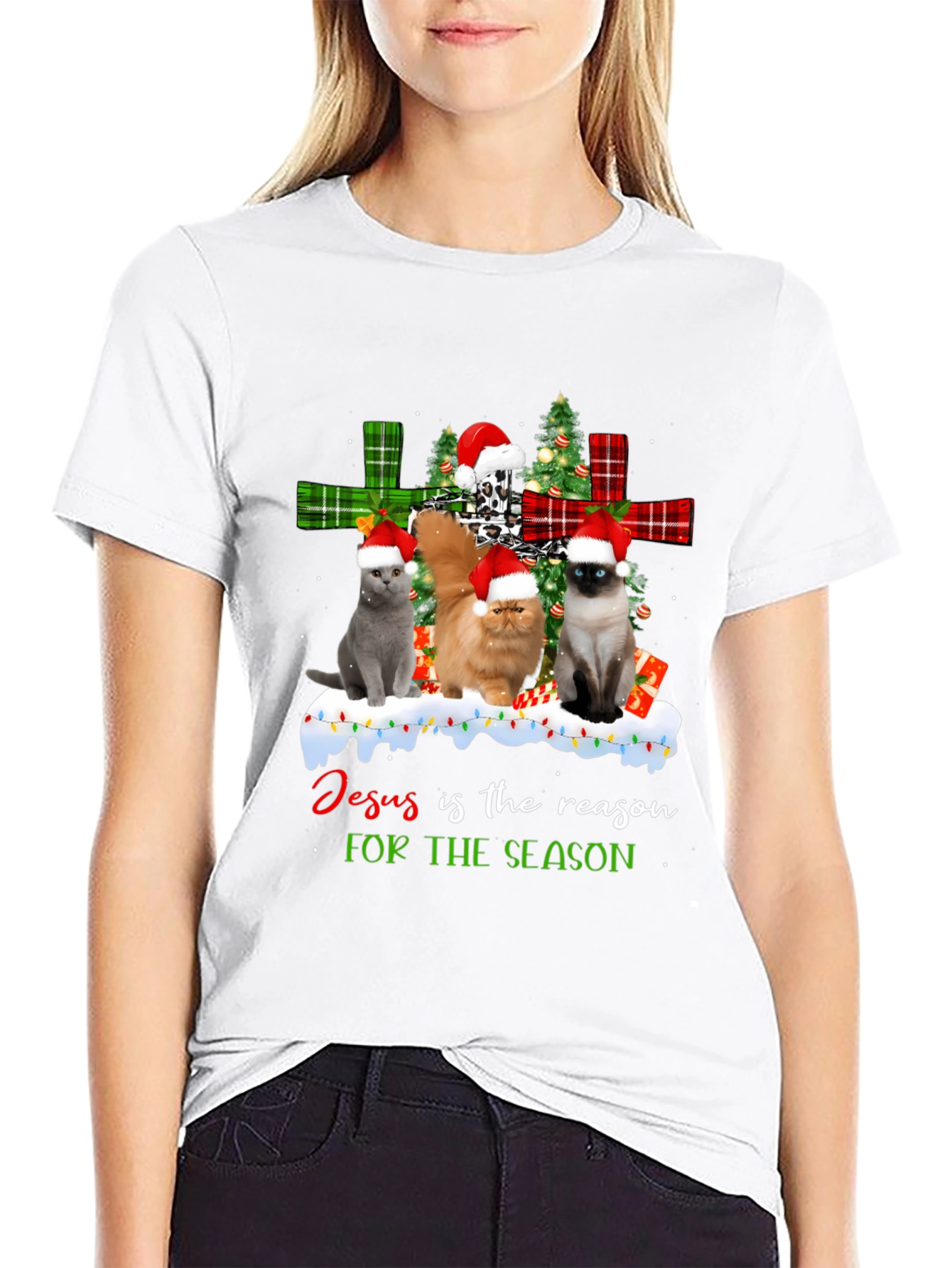 Jesus is the Reason Cat Christmas T-Shirt