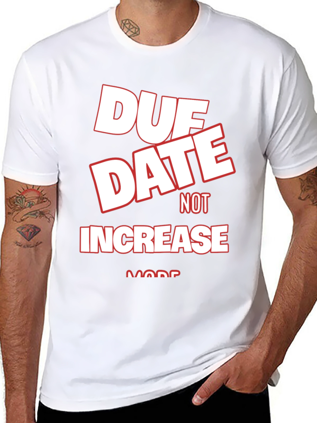 Due Date Not Increase More Black Graphic Tee