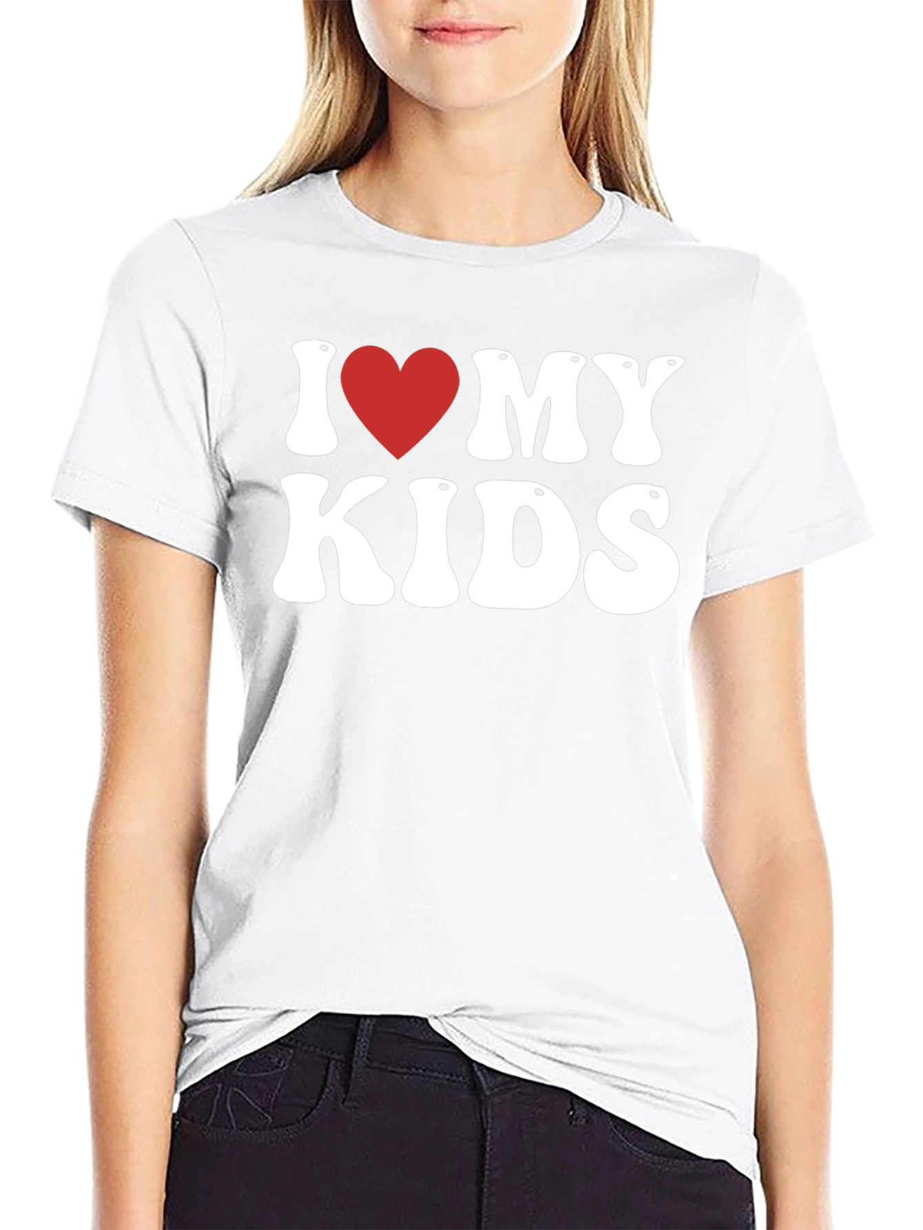 I Heart My Kids Black Tee -  Dad Gift!
