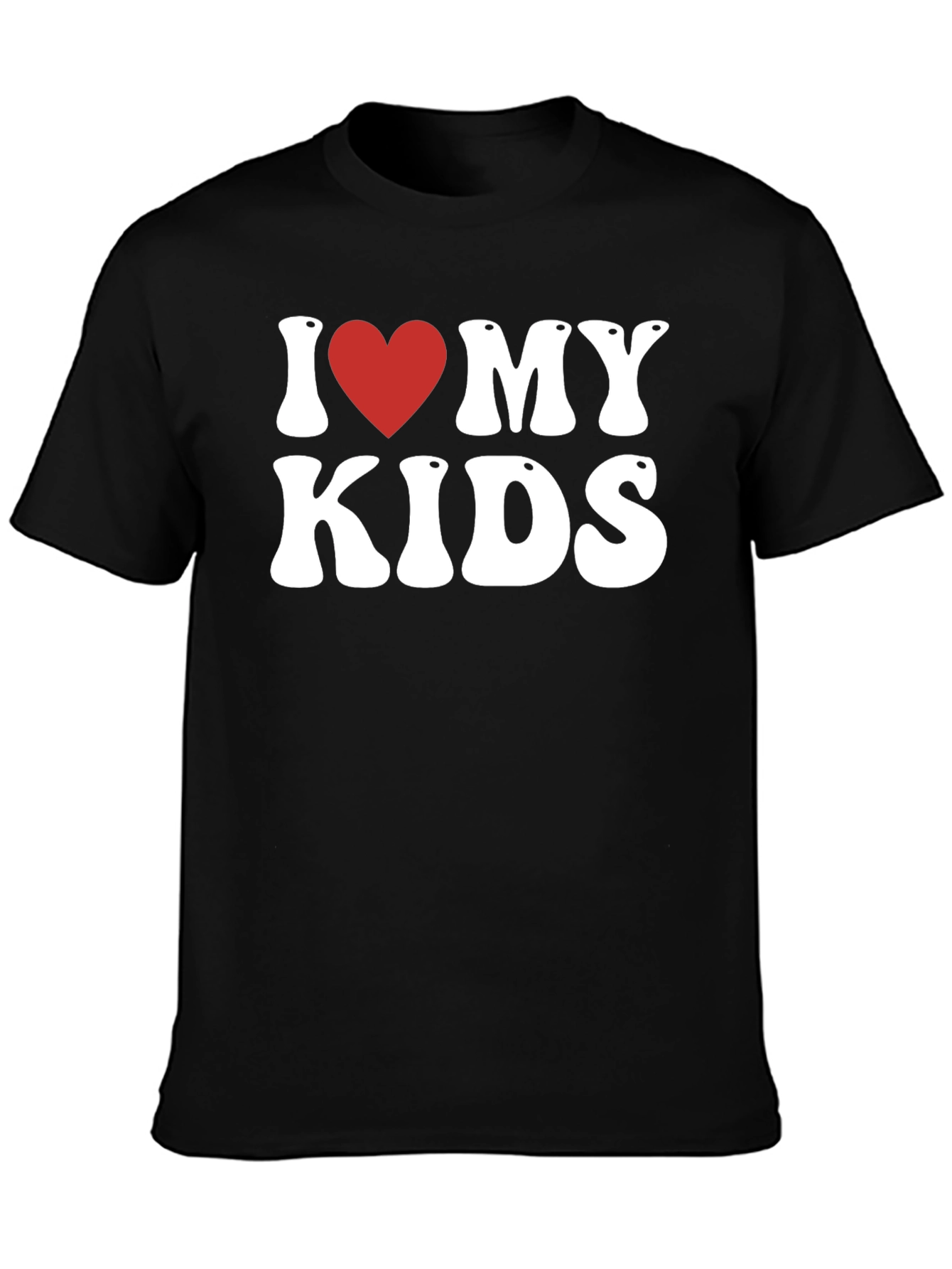 I Heart My Kids Black Tee -  Dad Gift!