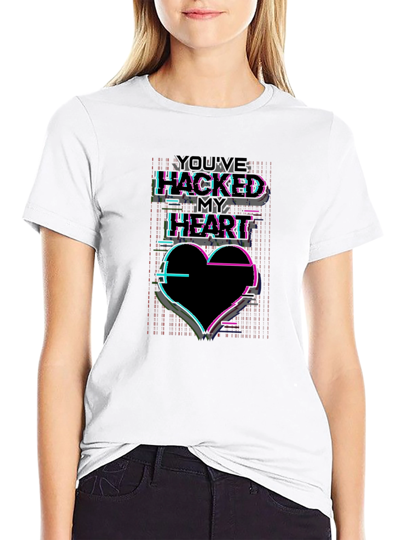 Hacked Heart T-Shirt - Cyberpunk Aesthetic