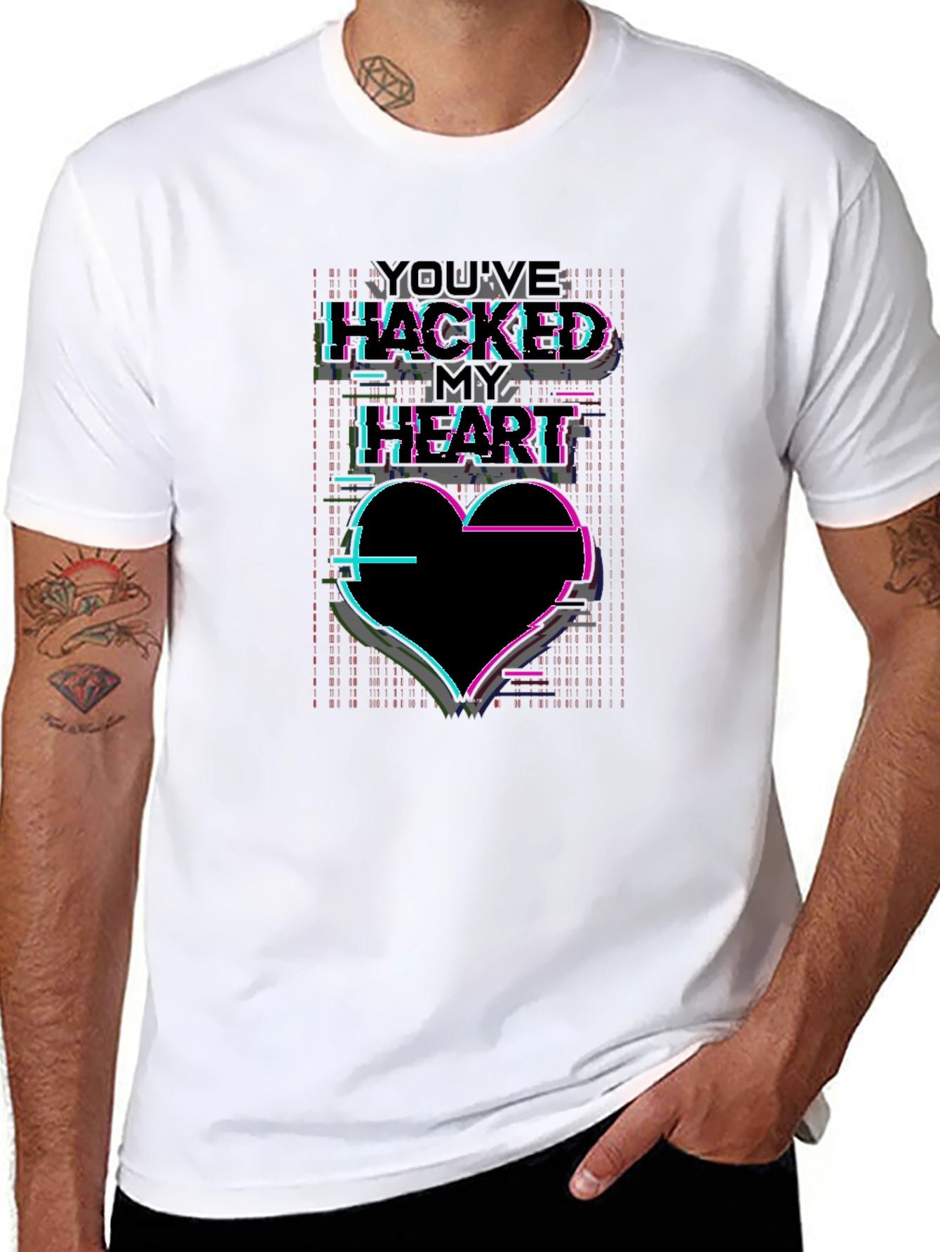 Hacked Heart T-Shirt - Cyberpunk Aesthetic