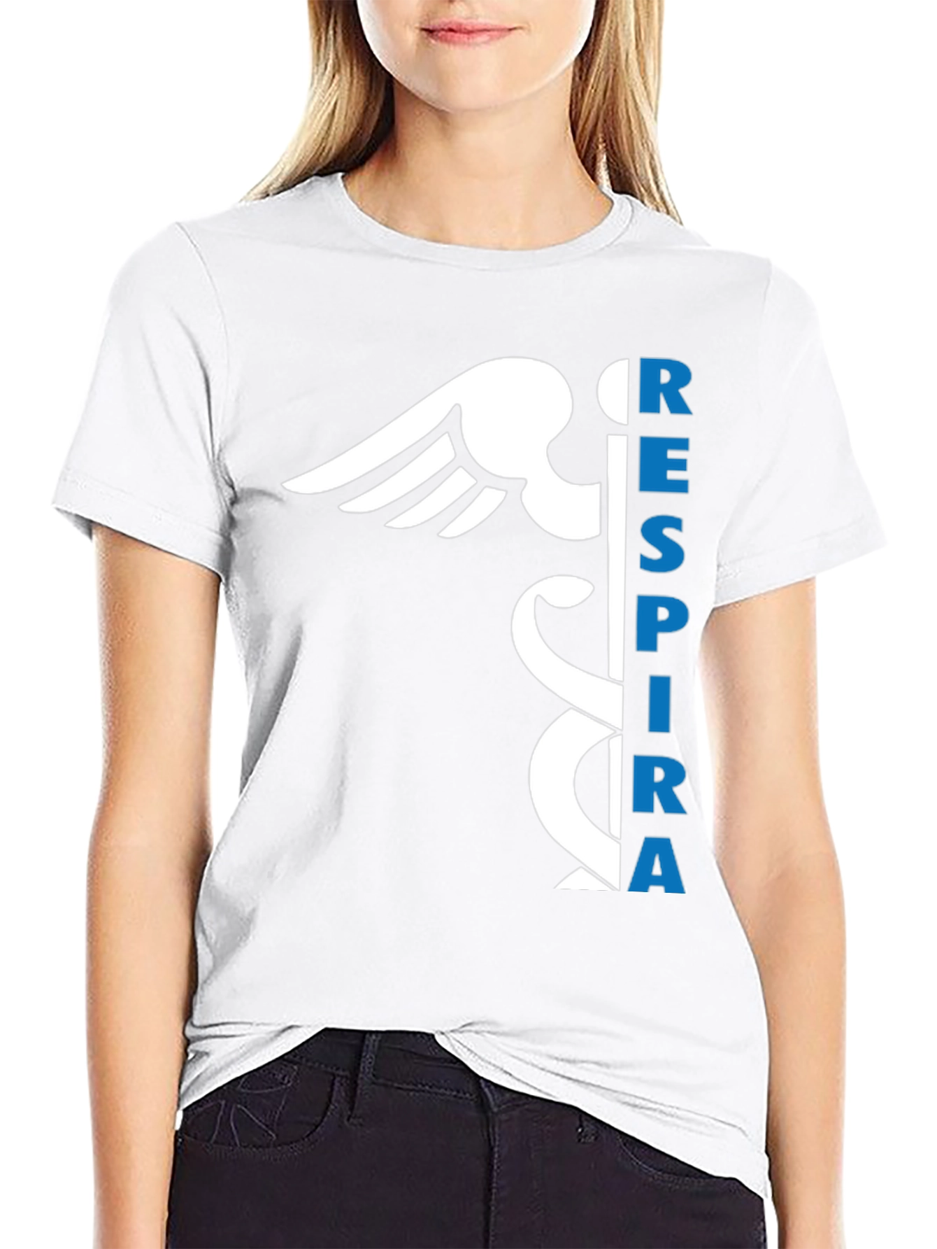 Respirar Caduceus Black T-Shirt - Breathe Easy!
