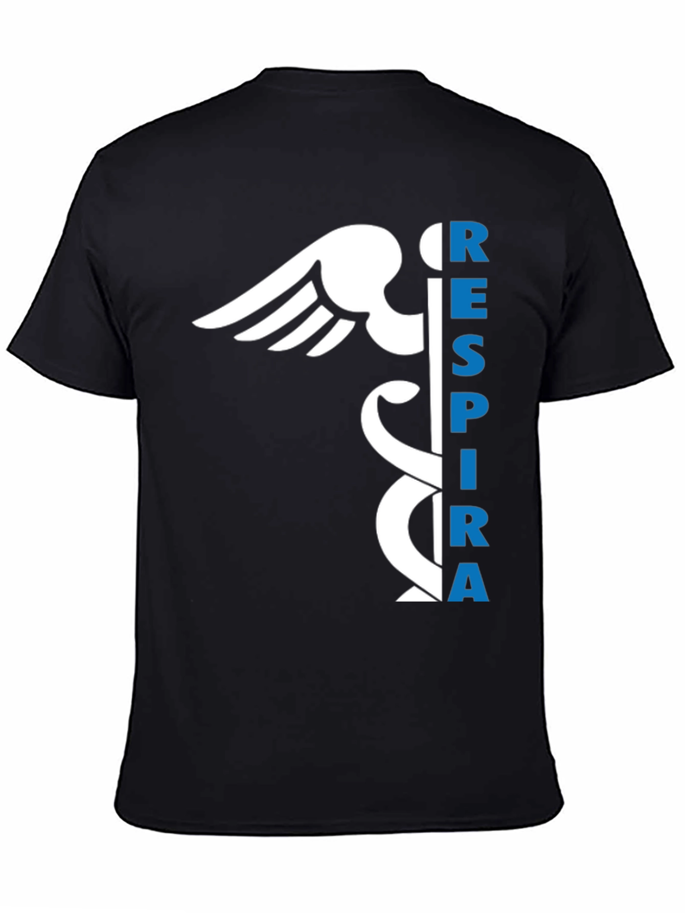 Respirar Caduceus Black T-Shirt - Breathe Easy!