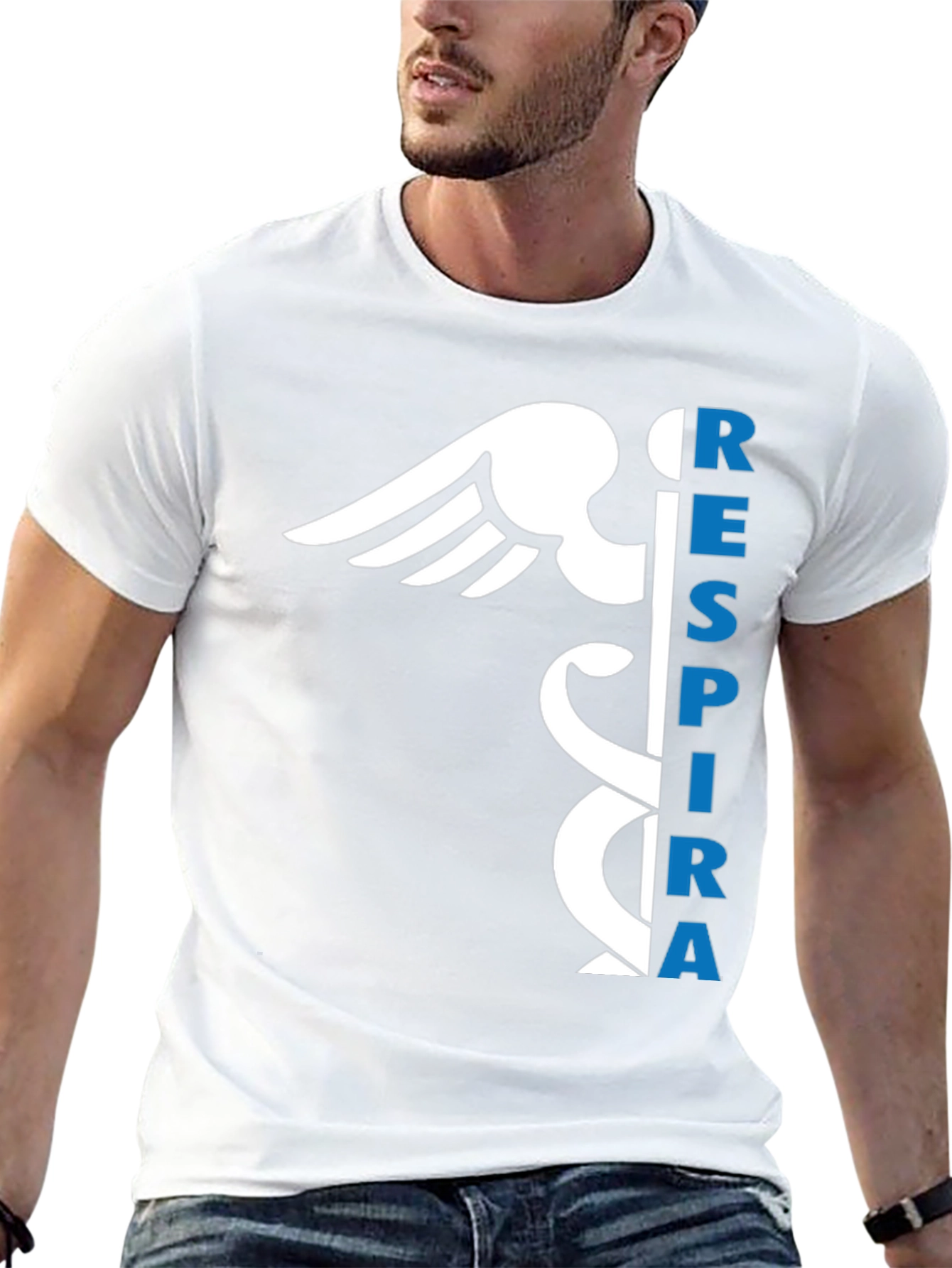 Respirar Caduceus Black T-Shirt - Breathe Easy!