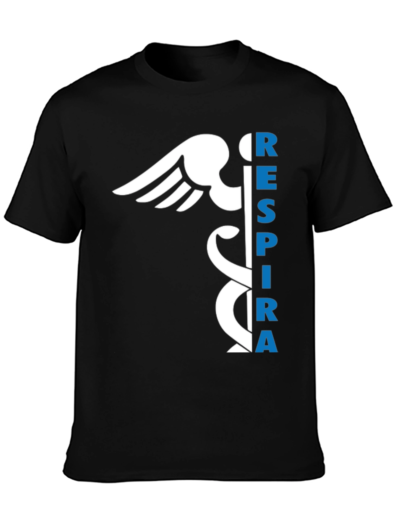 Respirar Caduceus Black T-Shirt - Breathe Easy!