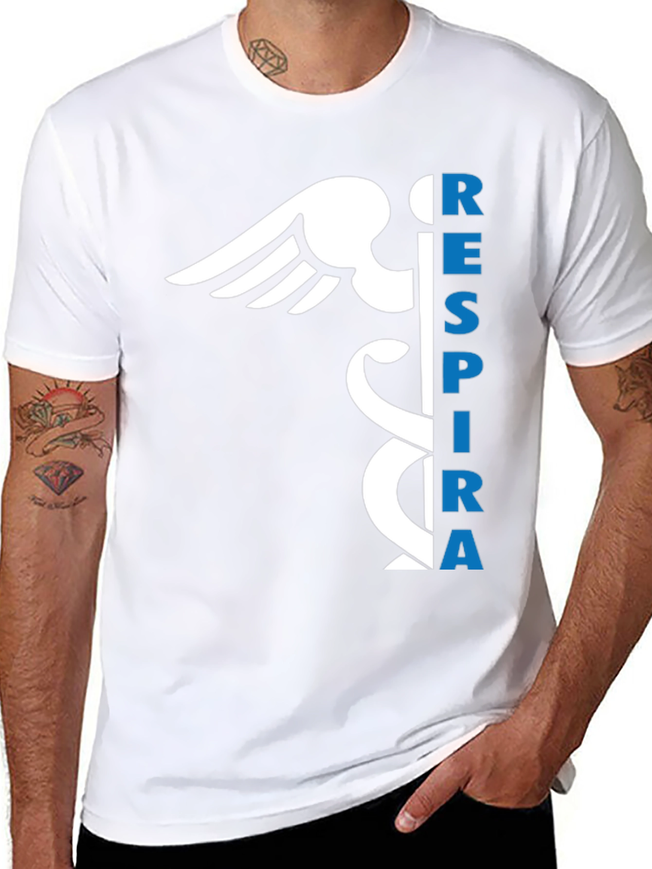 Respirar Caduceus Black T-Shirt - Breathe Easy!