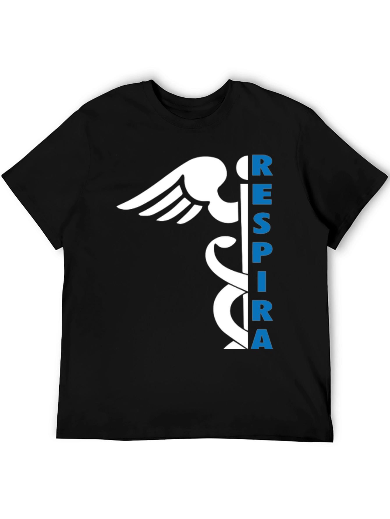 Respirar Caduceus Black T-Shirt - Breathe Easy!