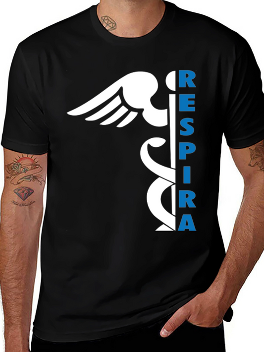 Respirar Caduceus Black T-Shirt - Breathe Easy!