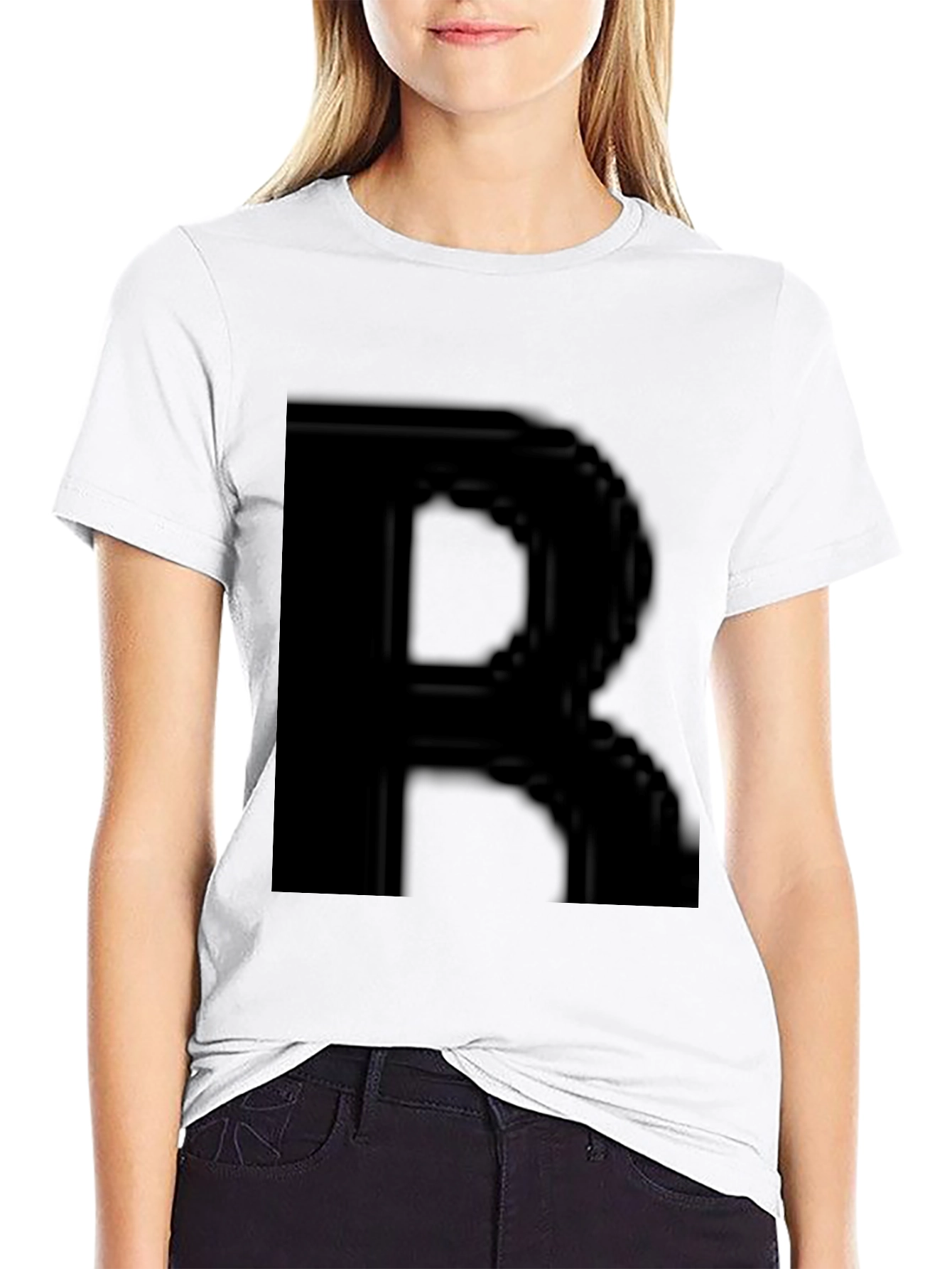 Black T-Shirt with Bold R Design