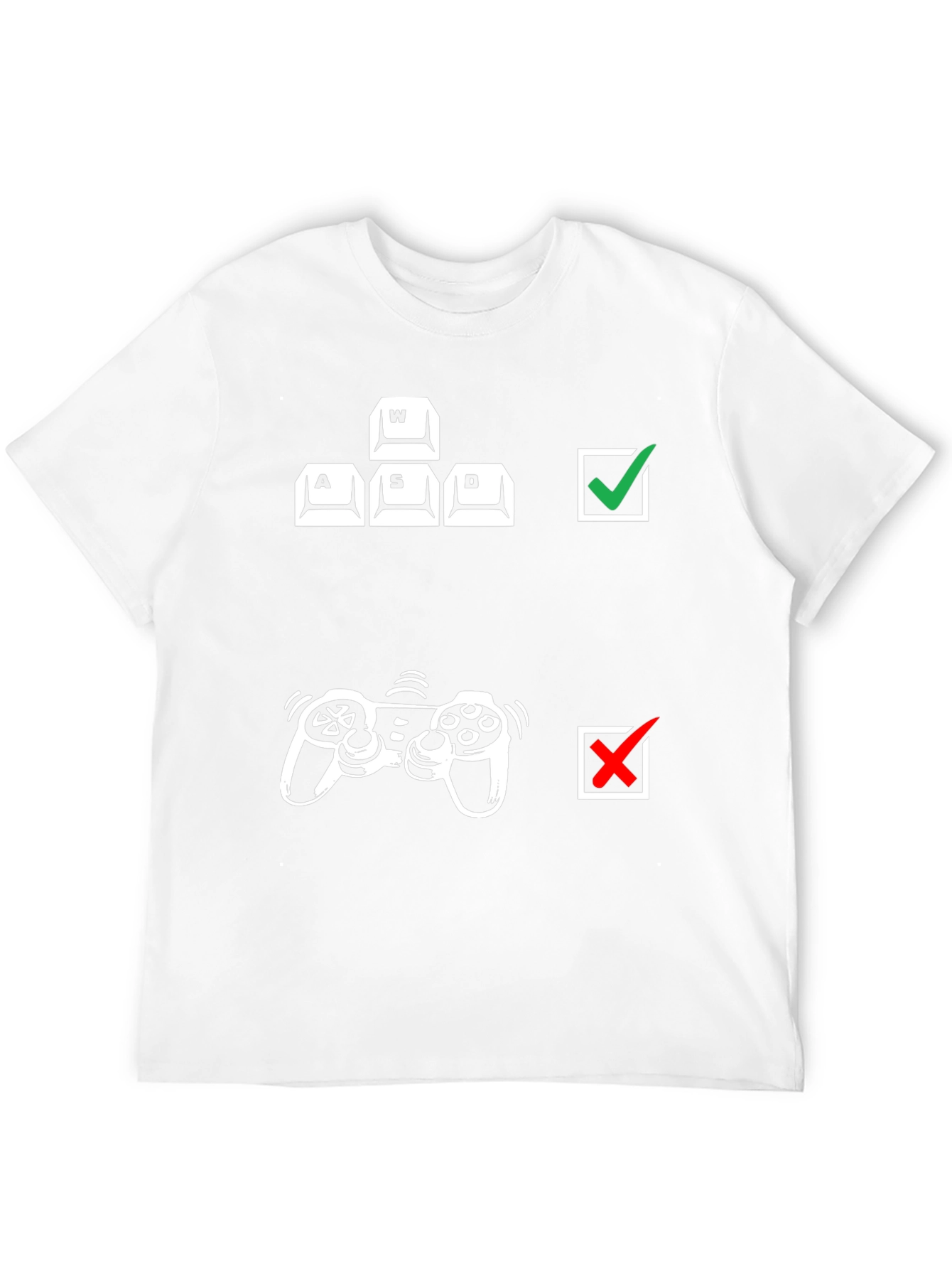 Gamer Keyboard vs Controller Black T-Shirt