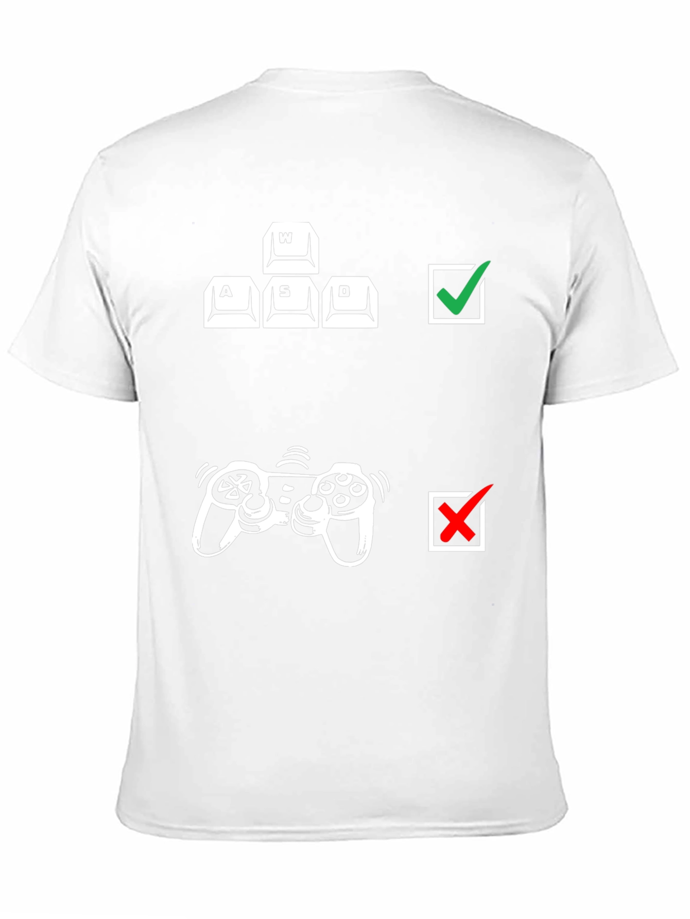 Gamer Keyboard vs Controller Black T-Shirt