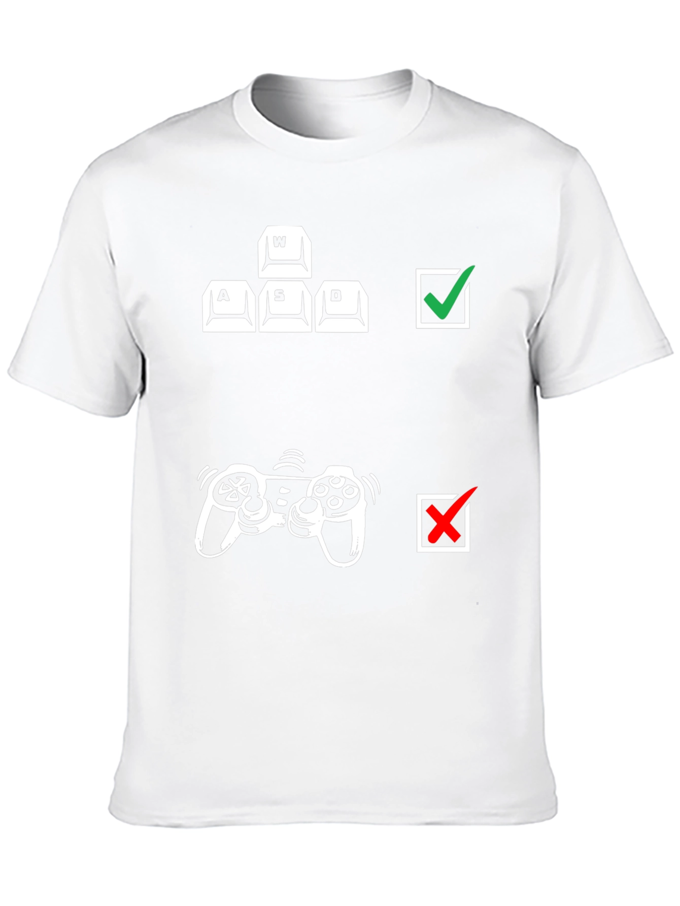 Gamer Keyboard vs Controller Black T-Shirt