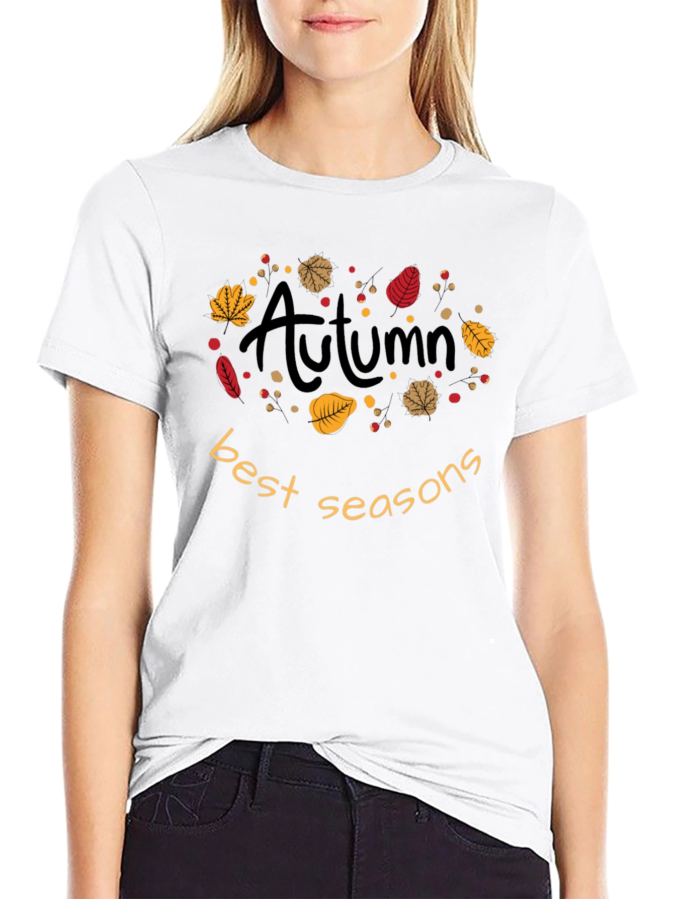 Autumn Best Seasons T-Shirt - Fall Leaves Design