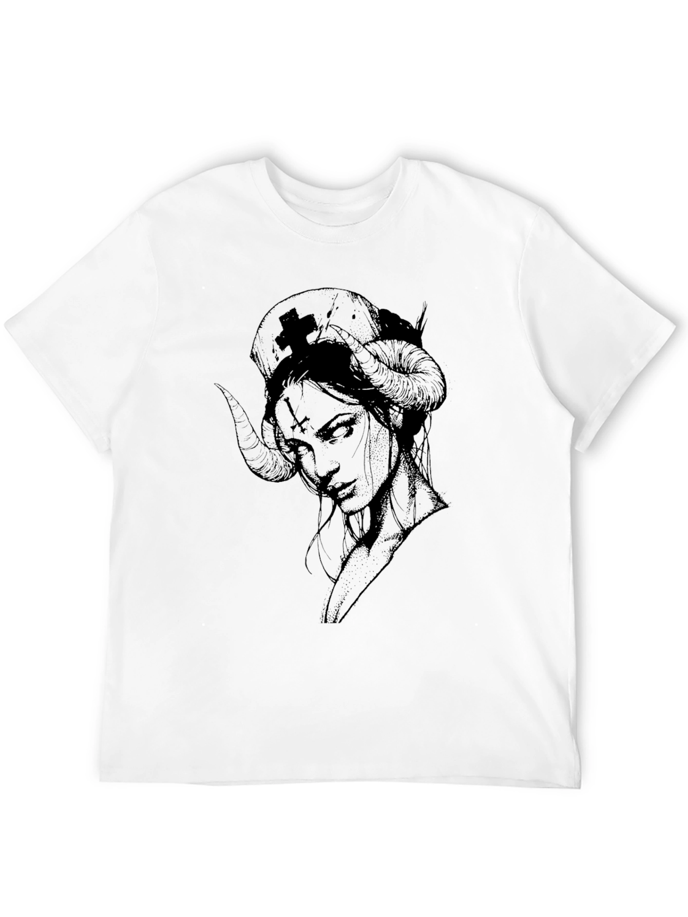 Dark Nurse Graphic Tee - Black Cotton T-Shirt