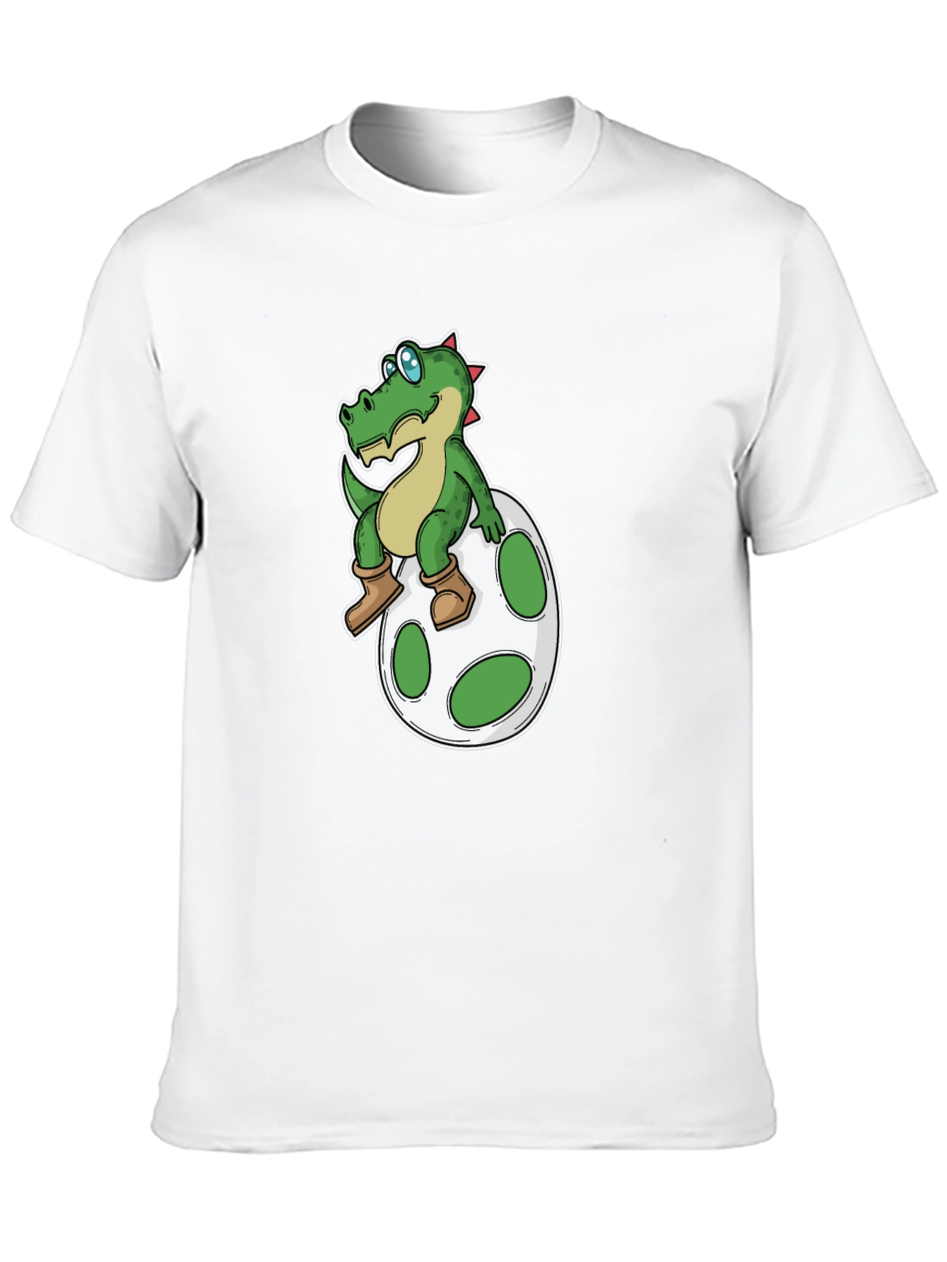 Cartoon Dinosaur on Egg T-Shirt - Black