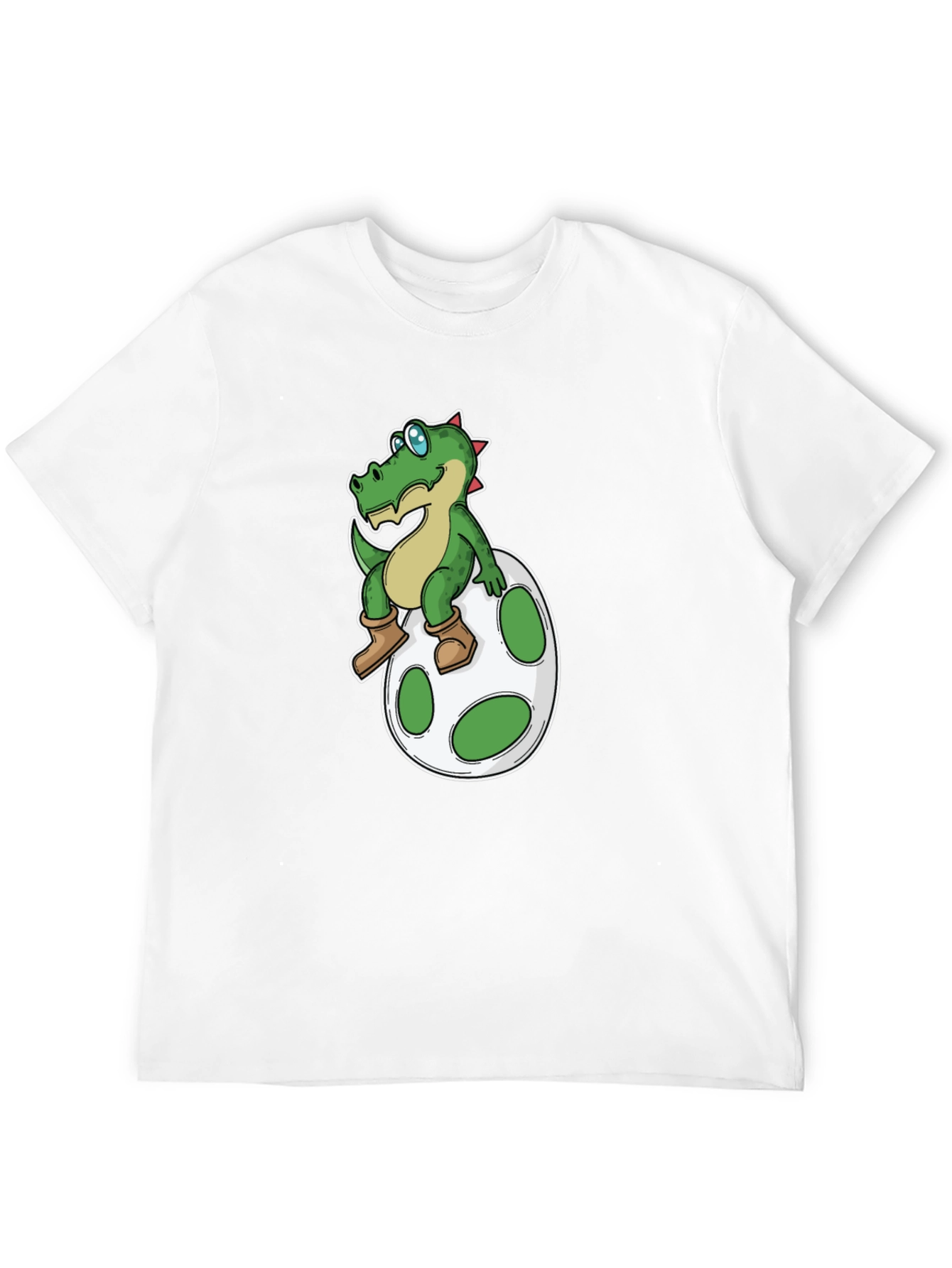 Cartoon Dinosaur on Egg T-Shirt - Black