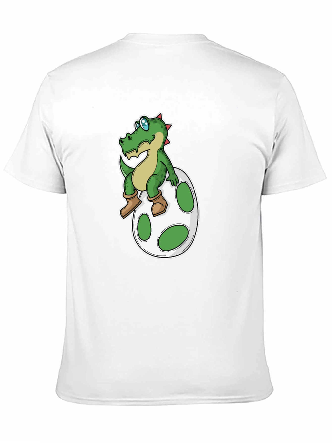Cartoon Dinosaur on Egg T-Shirt - Black