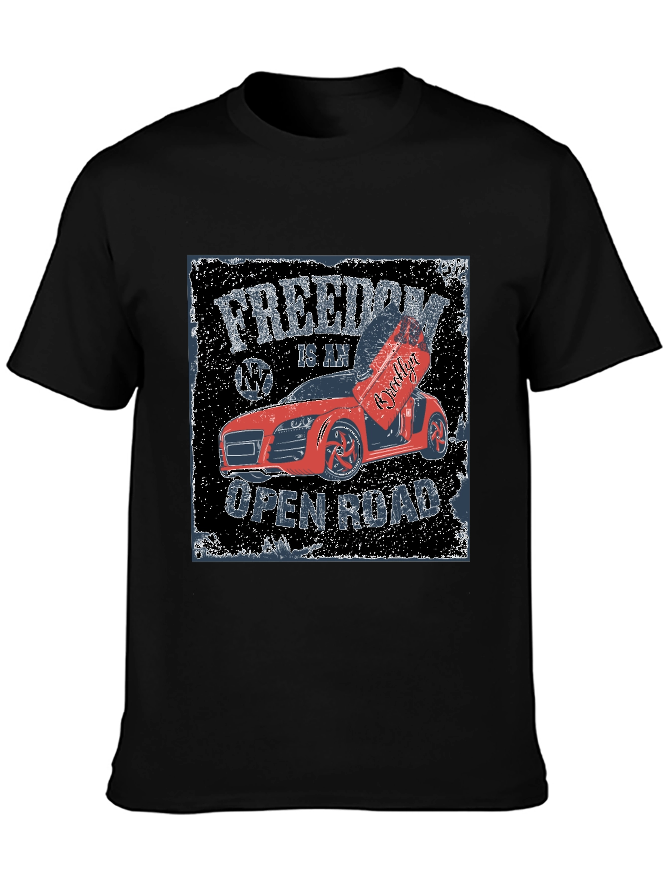 Freedom Open Road Car Graphic T-Shirt