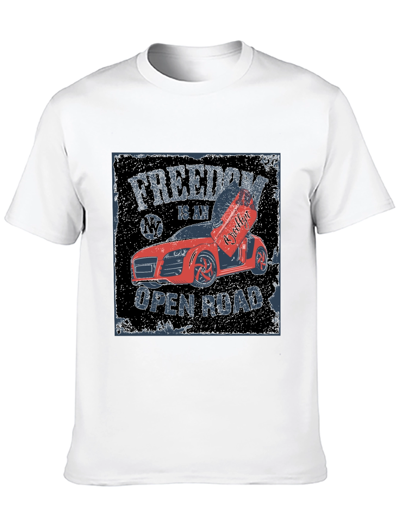 Freedom Open Road Car Graphic T-Shirt