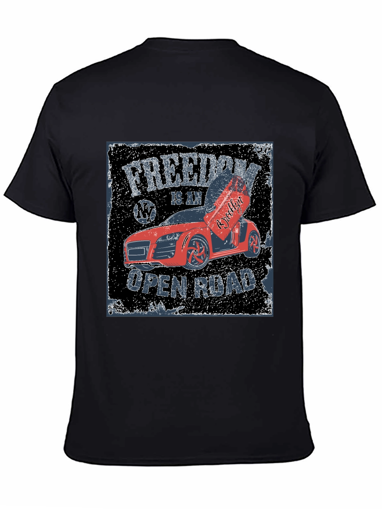 Freedom Open Road Car Graphic T-Shirt