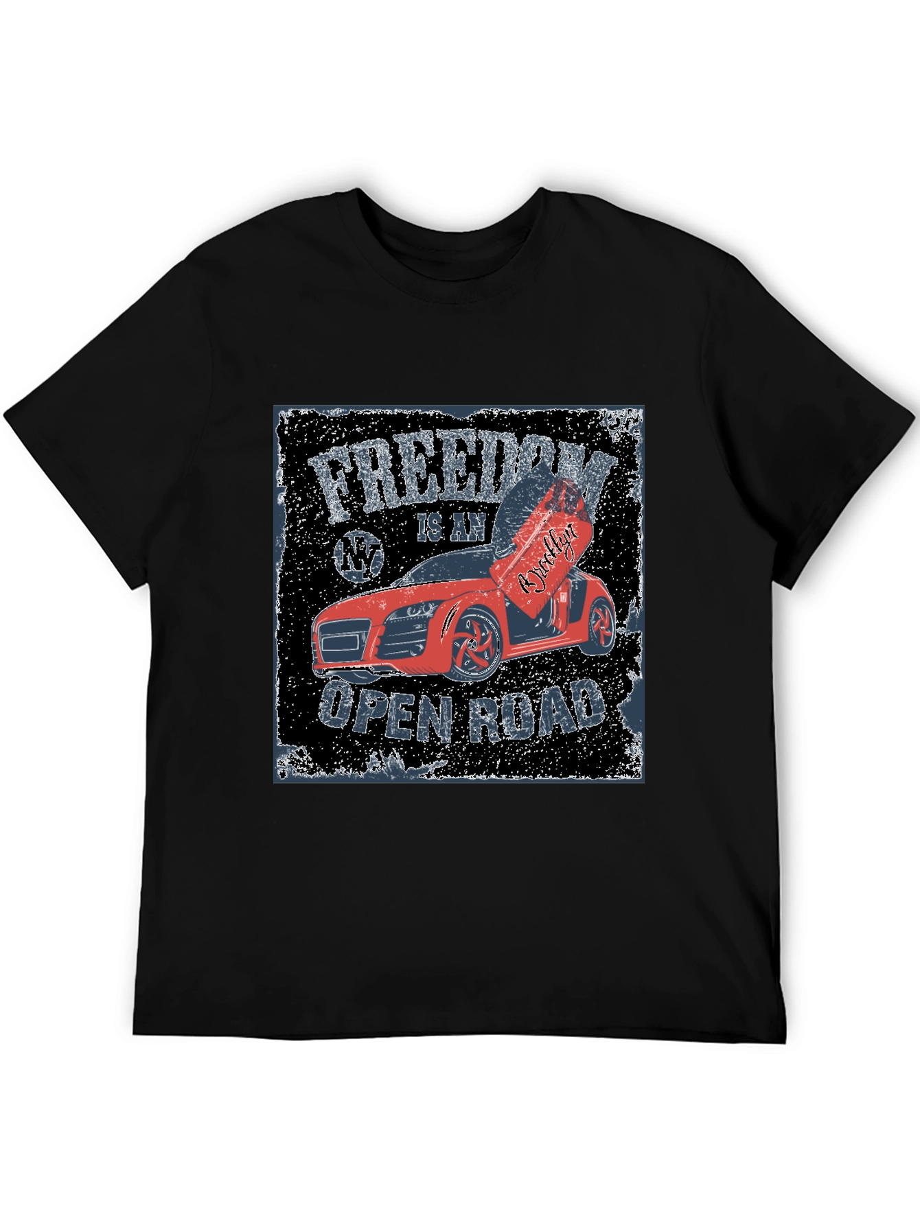 Freedom Open Road Car Graphic T-Shirt