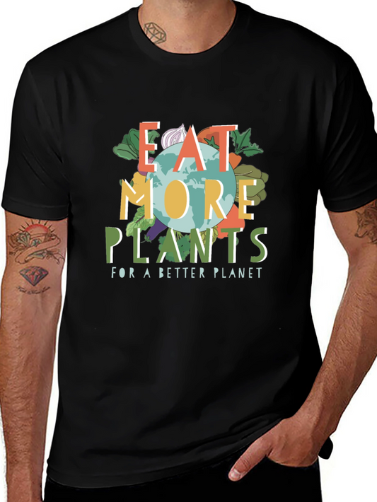 Eat More Plants T-Shirt - Vegan Friendly Earth Design