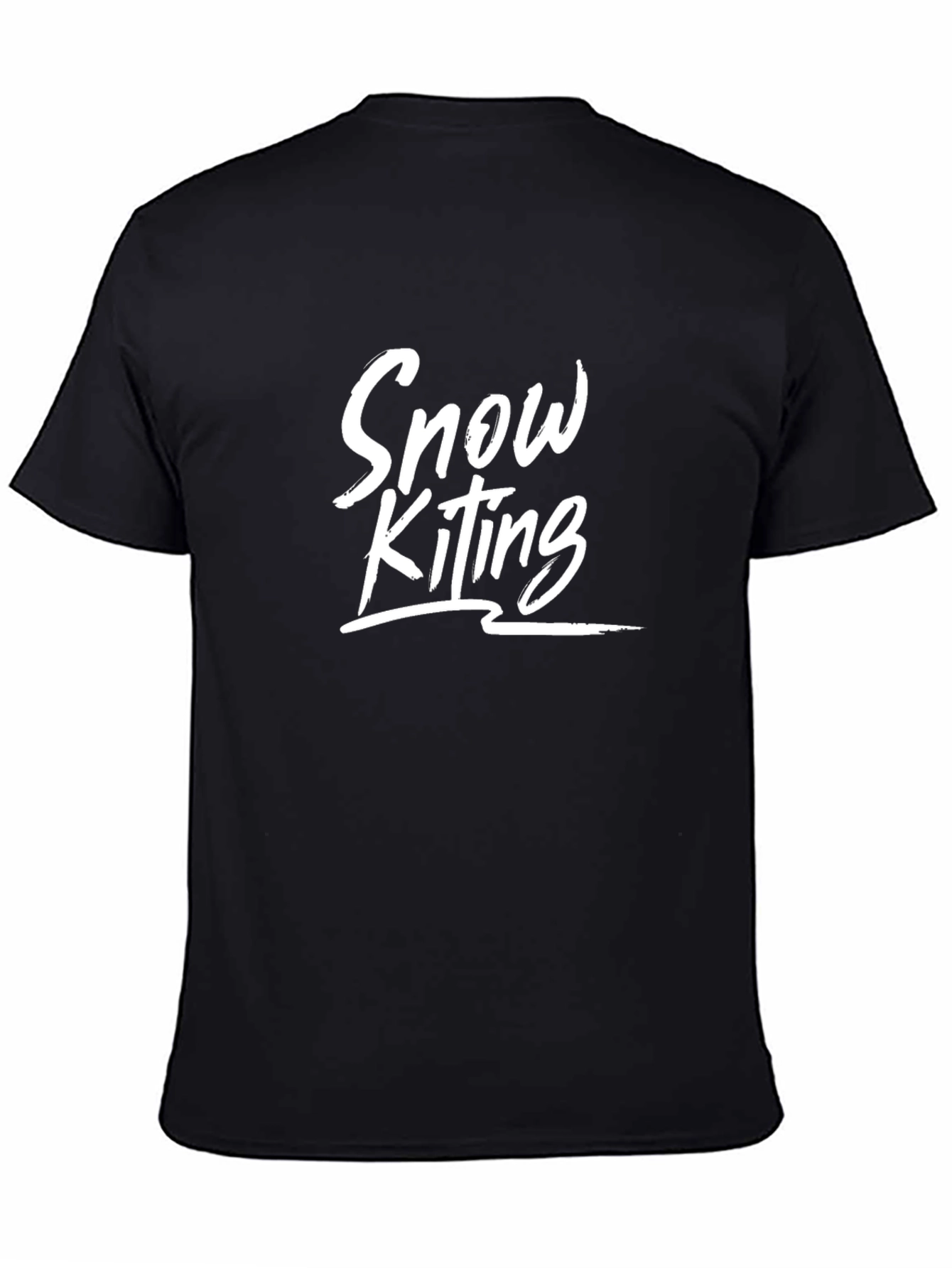 Snow Kiting Graphic Tee - Black Cotton T-Shirt