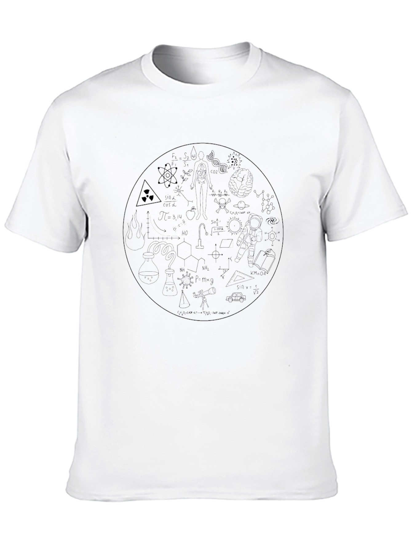 Science Doodle Graphic T-Shirt - Black