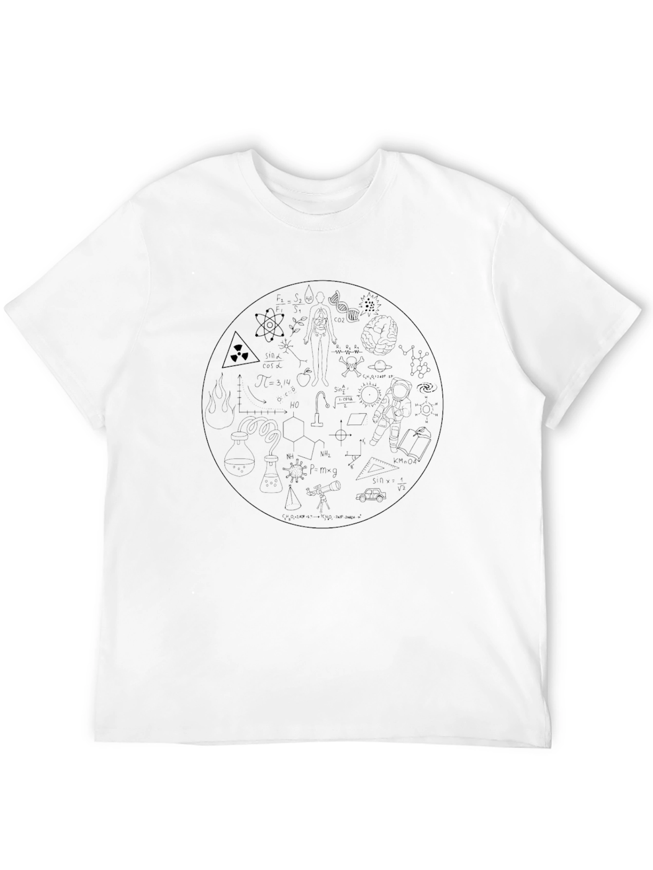 Science Doodle Graphic T-Shirt - Black